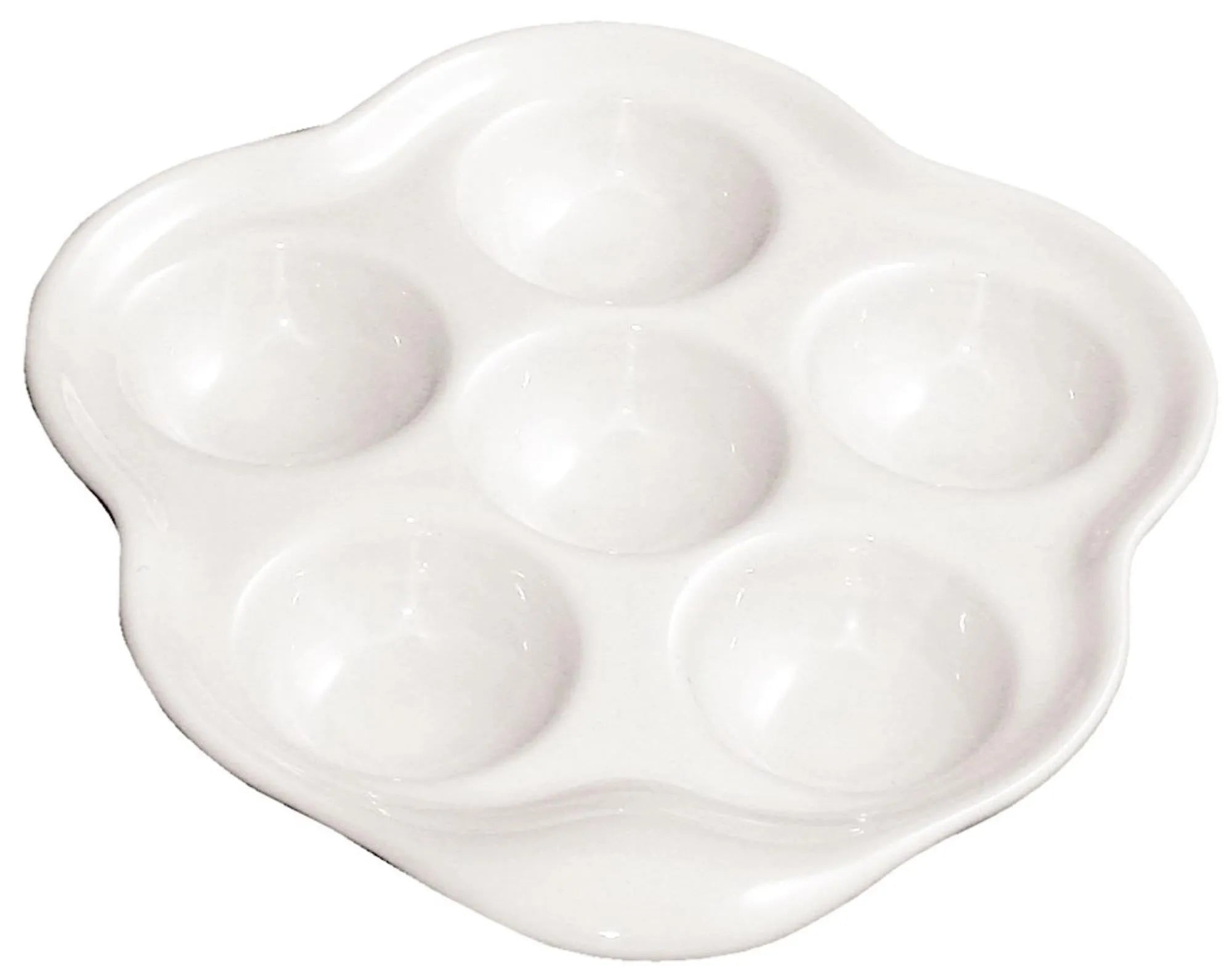Elegante weiße Schneckenpfanne aus Porzellan von Revol, 6 Löcher, langlebig, kratzfest, spülmaschinenfest, ideal für Schnecken.