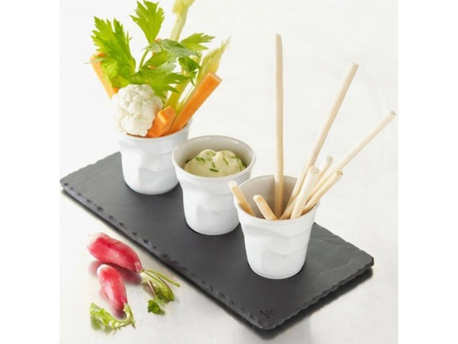 Vassoio con 3 depressioni, stile ardesia