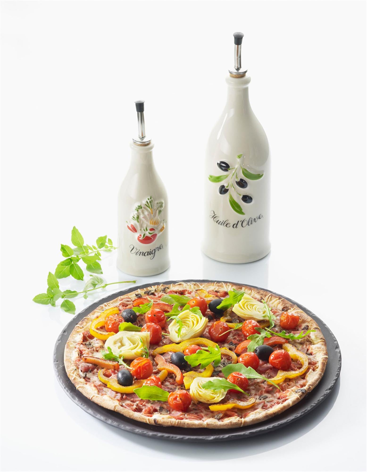 Assiette ronde, Ø 32 cm, style ardoise