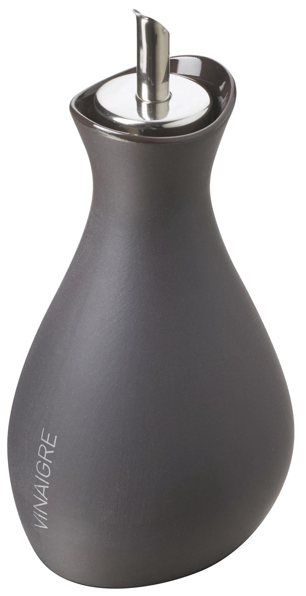 Stilvolle Essigflasche schwarz von Revol, 25 cl, aus hochwertigem Porzellan. Ideal für Essig, Öl und elegante Küchendekoration.