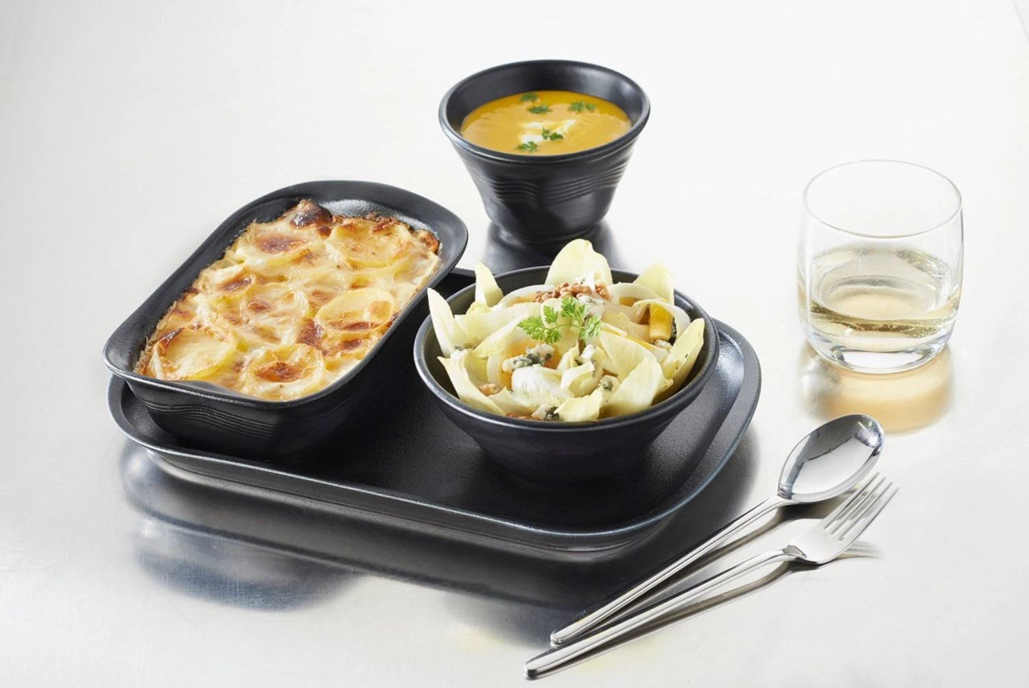 Assiette de viande, 32x21 cm, noir