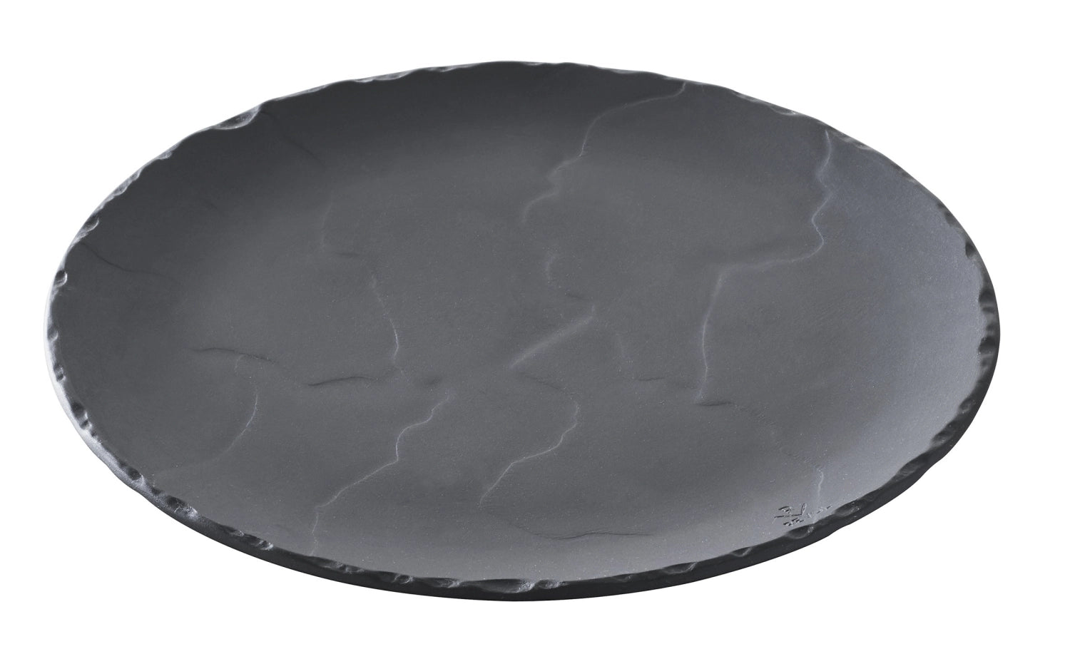 Teller rund, schwarz Ø 20 cm, Schiefer-Stil - KAQTU Design