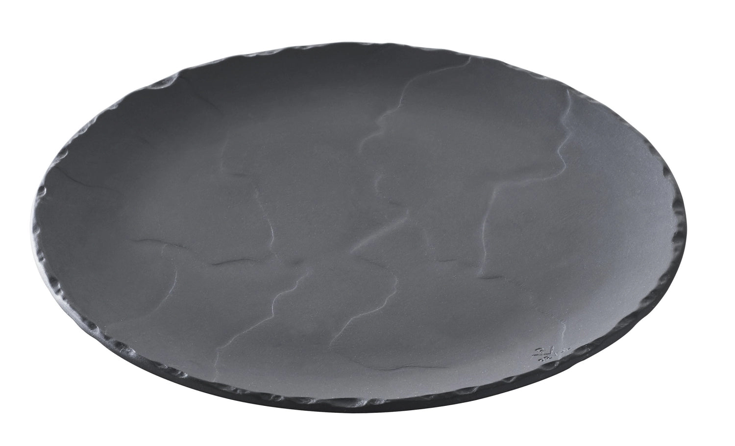 Plate round, black Ø 20 cm, slate style