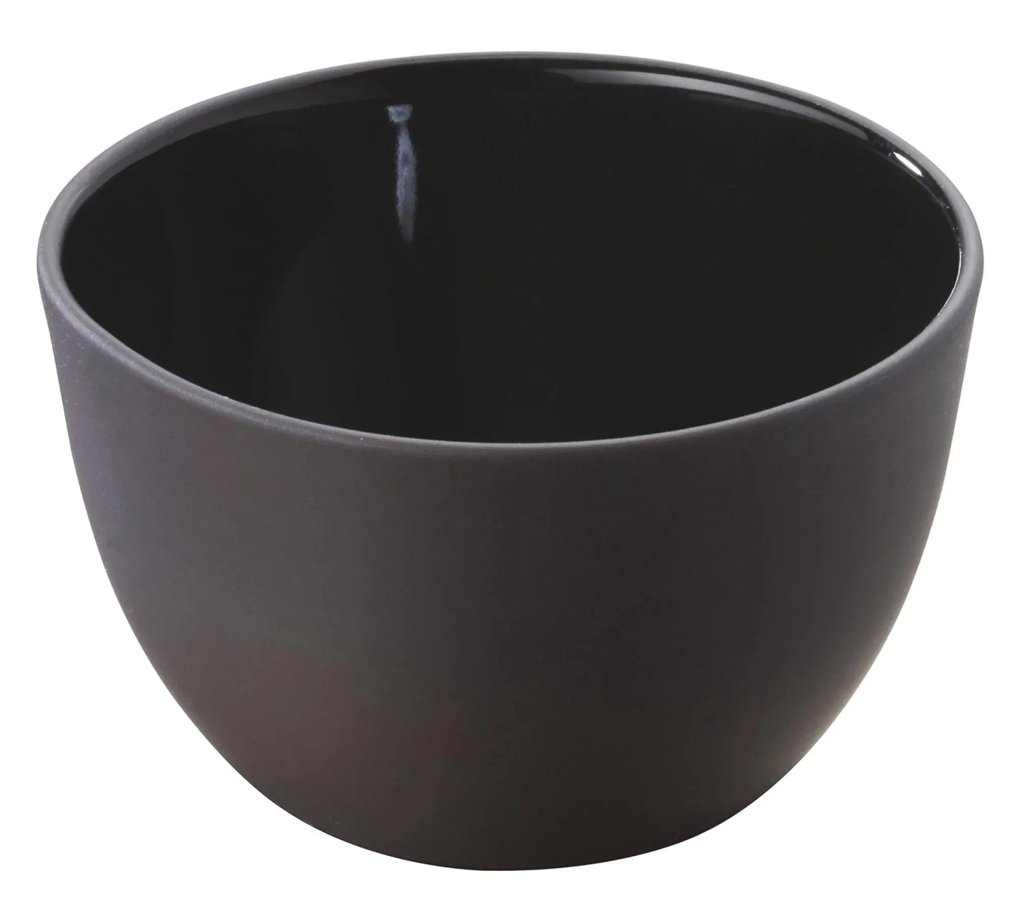 Elegante, schwarze Porzellanschüssel von Revol, Ø 11 cm, H 6,7 cm. Kratzfest, spülmaschinen- und mikrowellengeeignet. Zeitloses Design.
