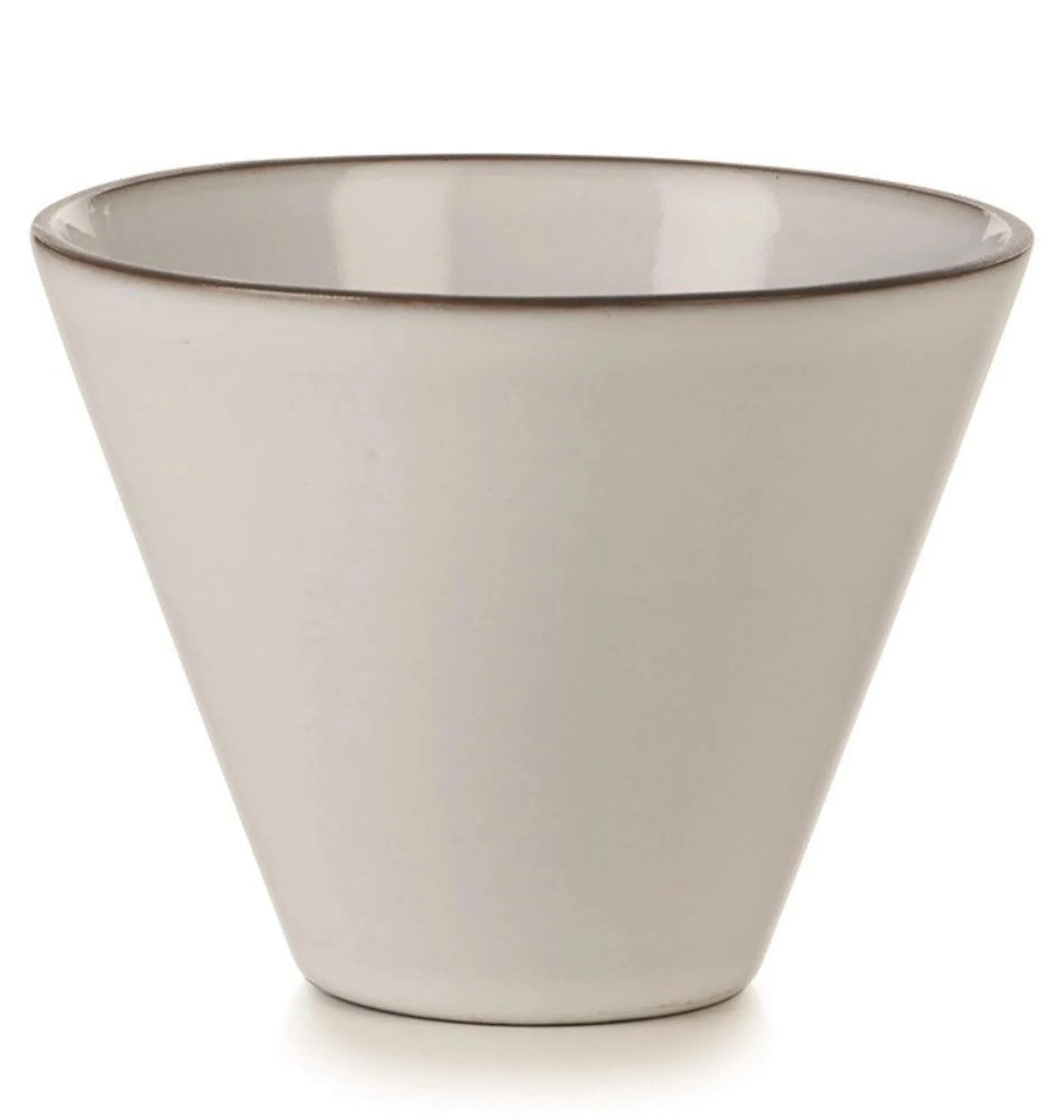 Elegante, konische Equinoxe Schüssel von Revol, 10,5 cm Ø, 8 cm H, 25 cl, aus weißem Porzellan, ideal für Desserts und Snacks.