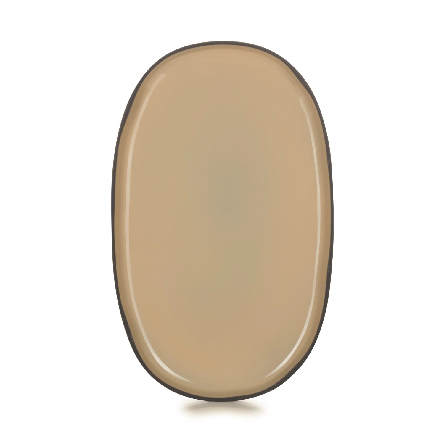 Caractère serving plate, oval, 35.5x21.8x2.5cm, nutmeg