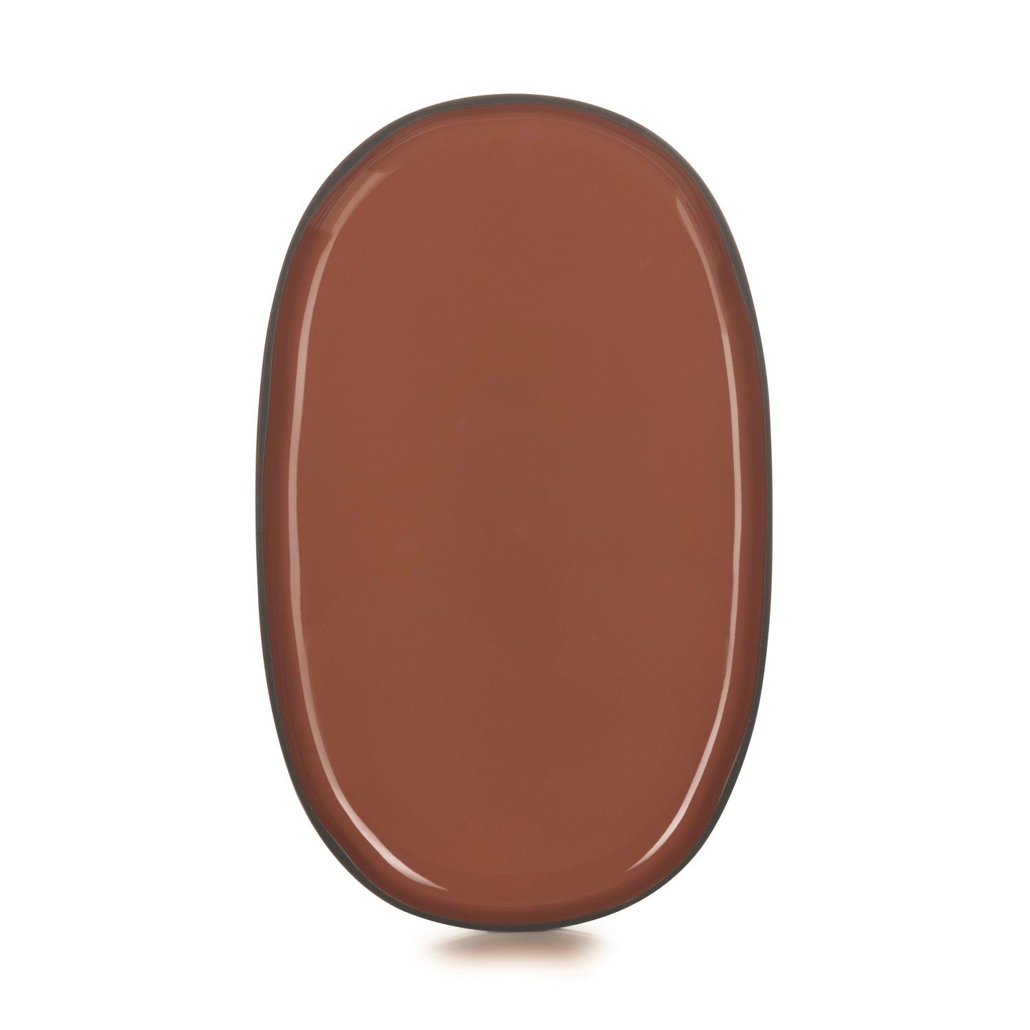 Caractère Servierplatte, oval, 35.5x21.8x2.5cm, Zimt - KAQTU Design