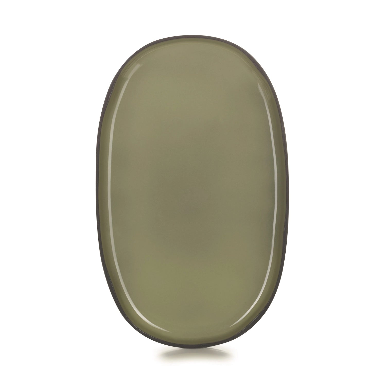 Caractère Servierplatte, oval, 35.5x21.8x2.5cm, Kardamom - KAQTU Design