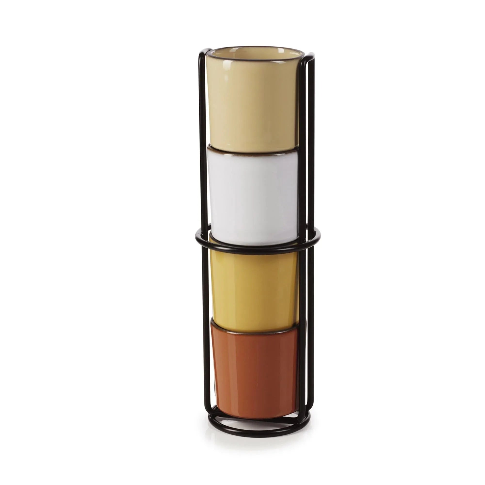 Revol Carac: Schwarzer Knitterbecherständer für 4x8cl, Ø6.6cm.