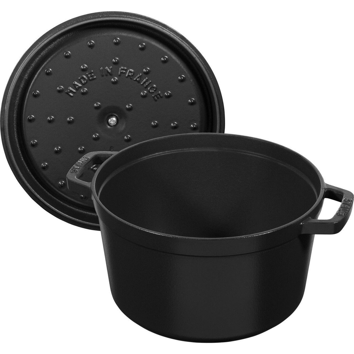 Schwarze Cocotte La Cocotte hoch von Staub aus Gusseisen in runder Form