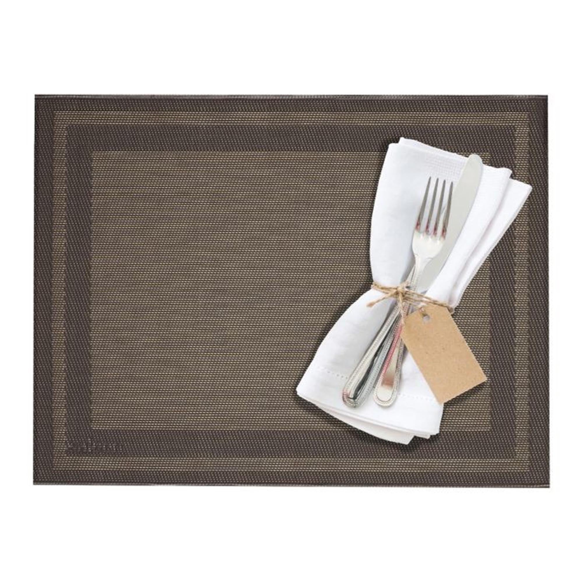 Elegantes Tischset in rechteckiger Form, anthrazit mit goldenen Akzenten, 32x42cm, ideal für stilvolle Tischdekoration.