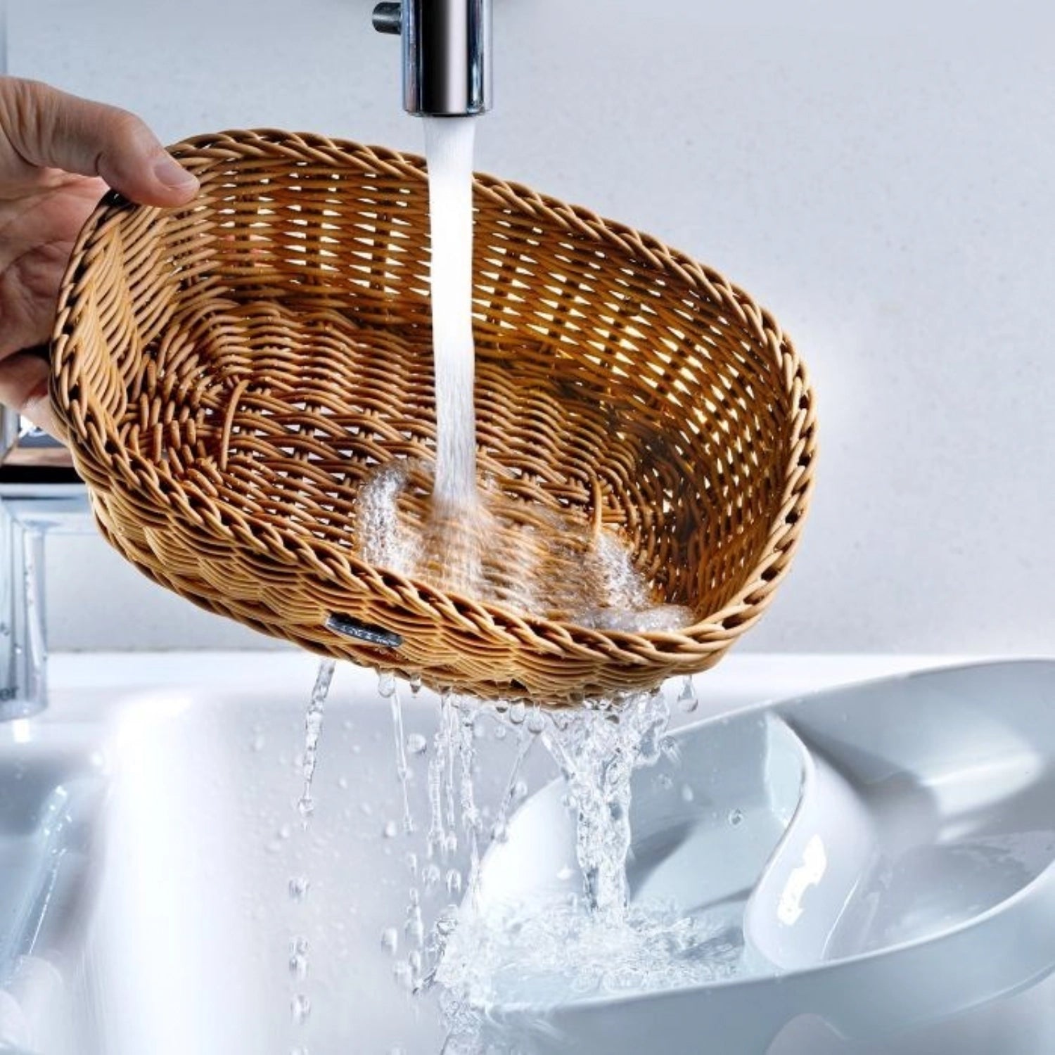 Table basket Oval, H-Beige, 23.5x16x6.5cm