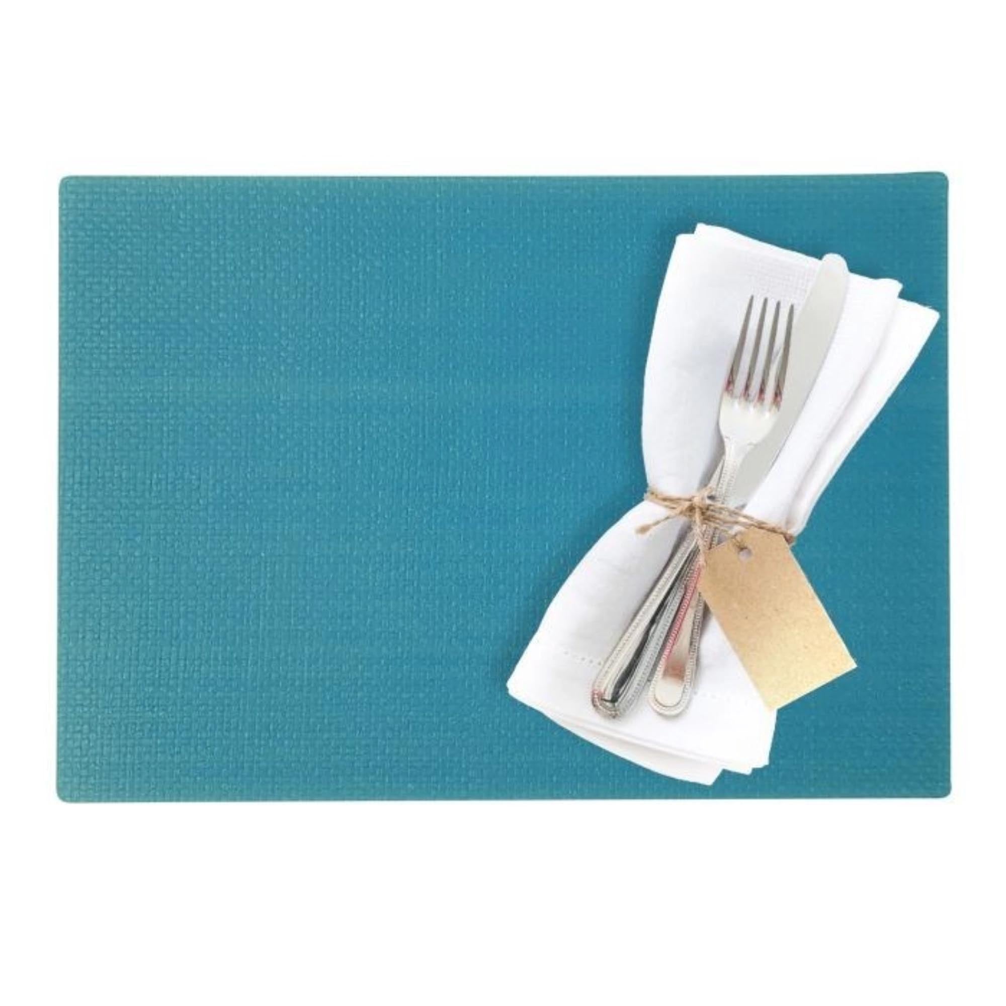 Modernes türkisfarbenes Tischset aus Polypropylen, rechteckig, 45x32,5 cm, ideal für stilvolle und praktische Tischgestaltung.