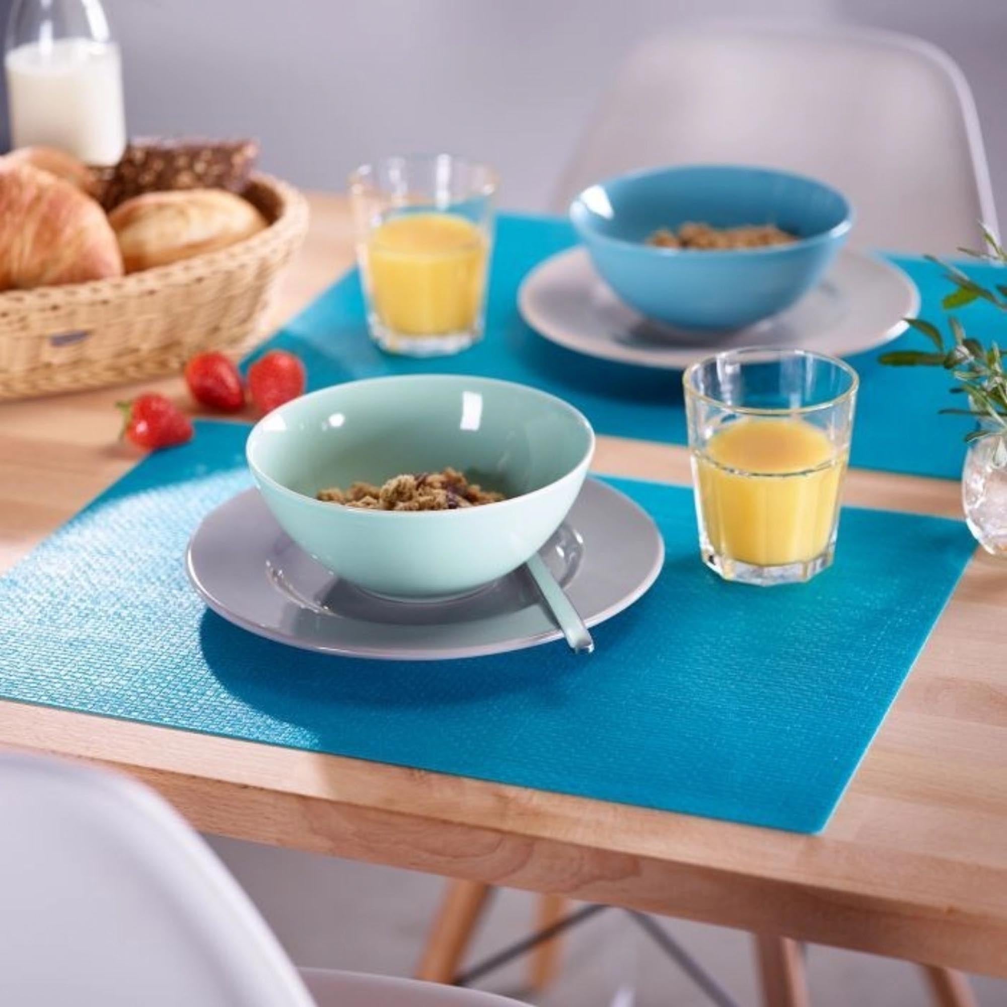 Rechteckiges Tischset aus Polypropylen in Türkis, 45x32,5 cm, perfekt für moderne und funktionale Tischdekoration.