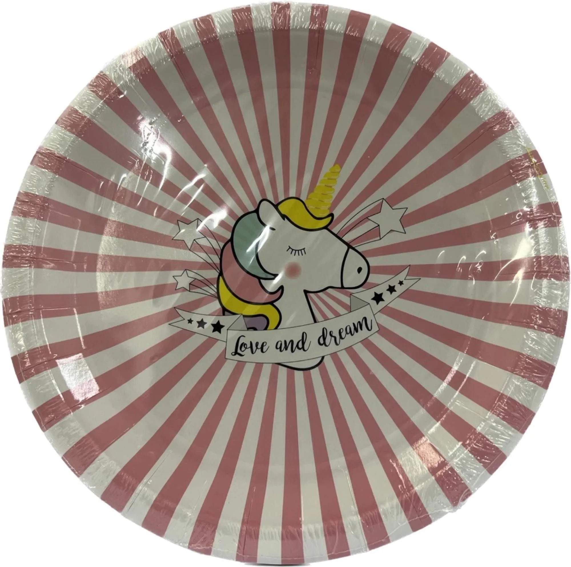 Bunte Einhorn-Pappteller, 23cm, ideal für magische Partys.