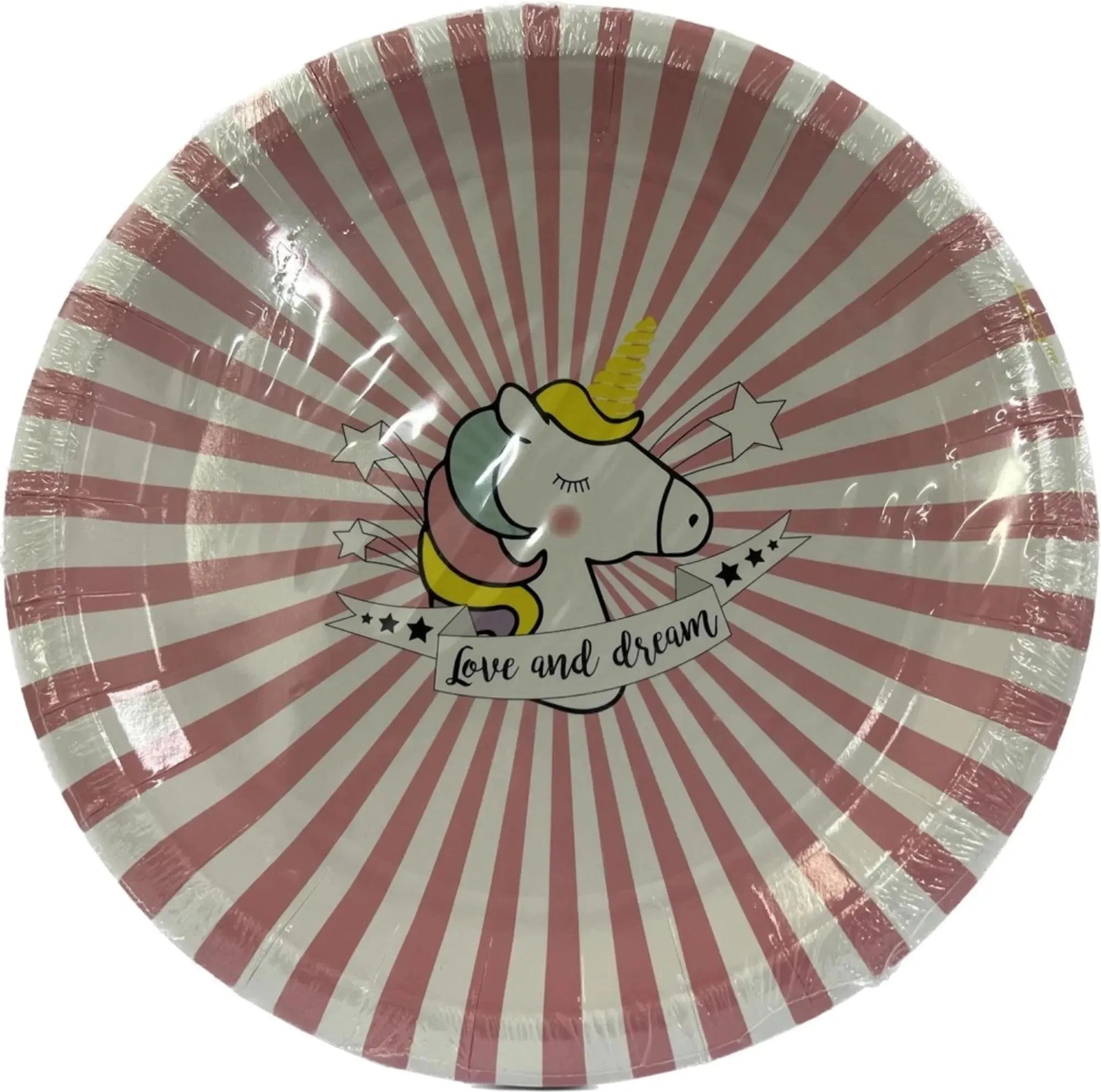 Bunte Einhorn-Pappteller, 23cm, ideal für magische Partys.