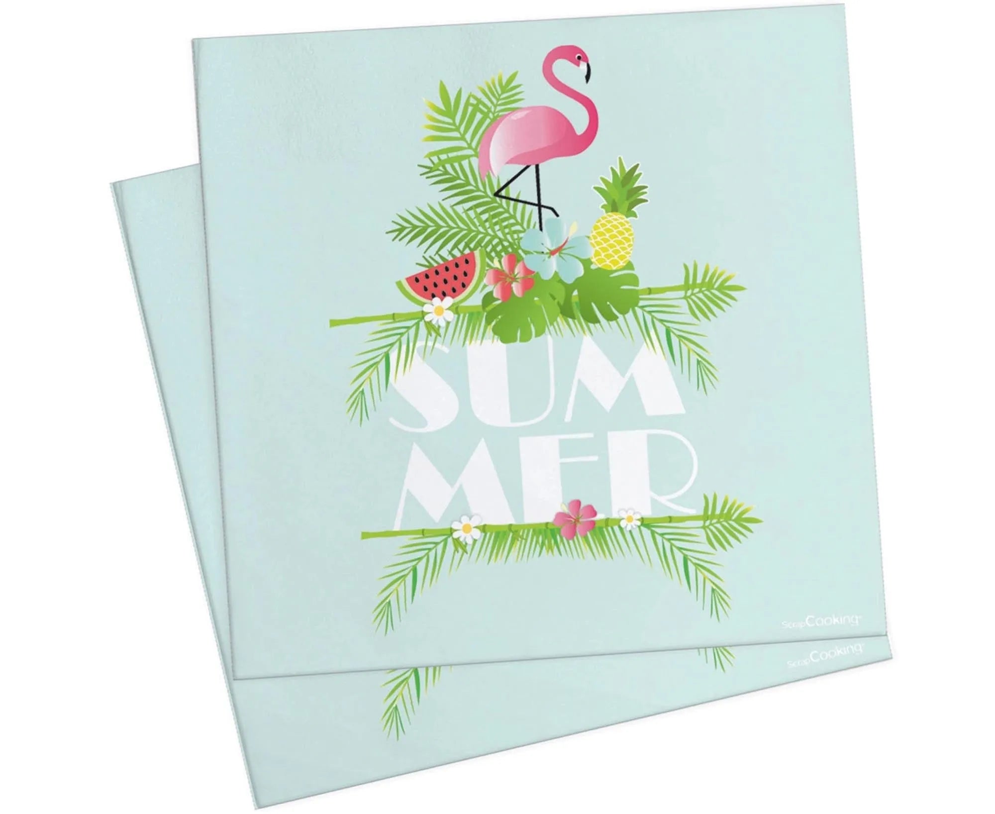 Bunte 33x33cm Sommer-Servietten, 20 Stk., ideal für Picknicks, Gartenpartys, biologisch abbaubar, 3-lagig, von Scrap Cooking.