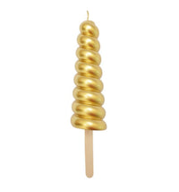 Bougie XXL corne de licorne dorée