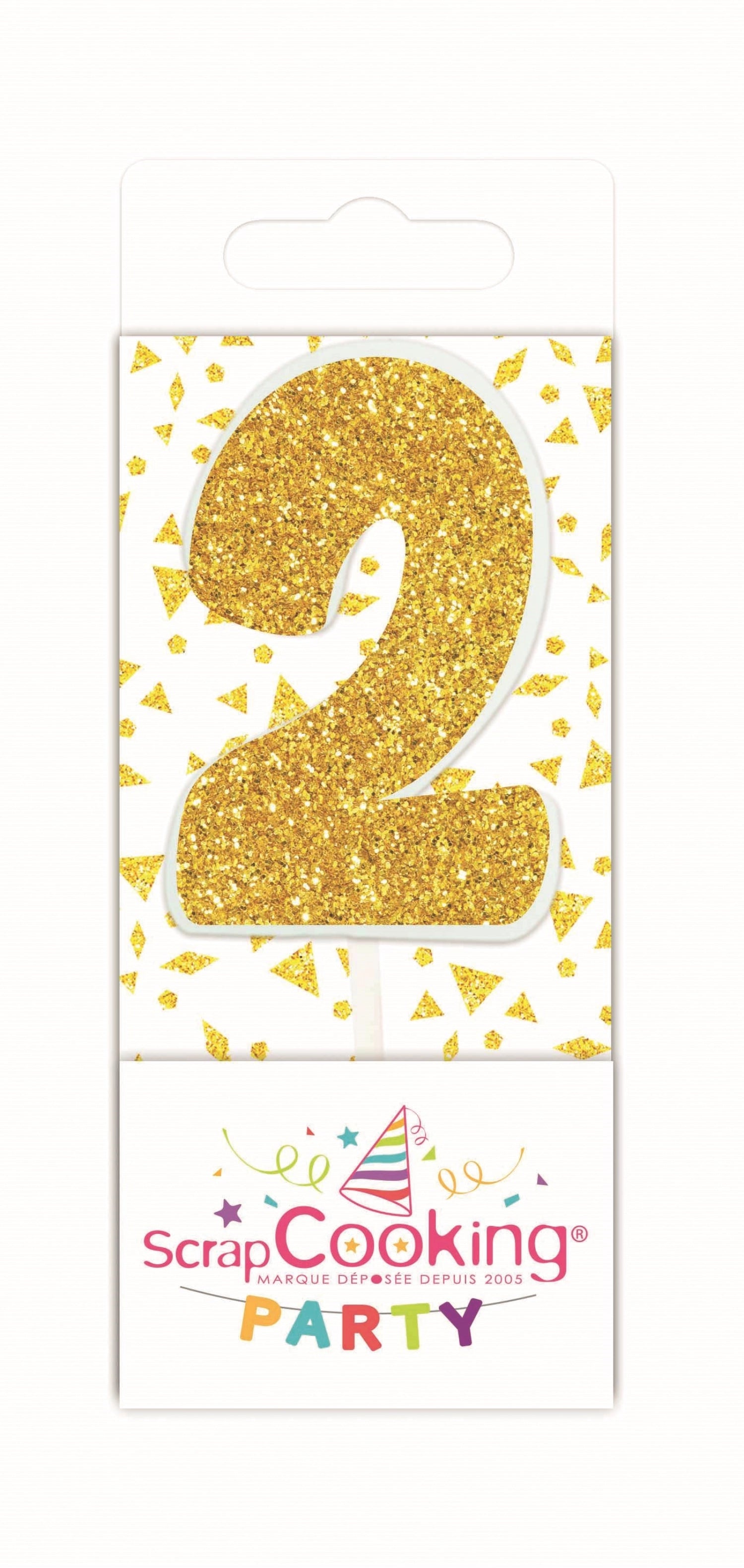 Mini Kerze Nummer 2 gold