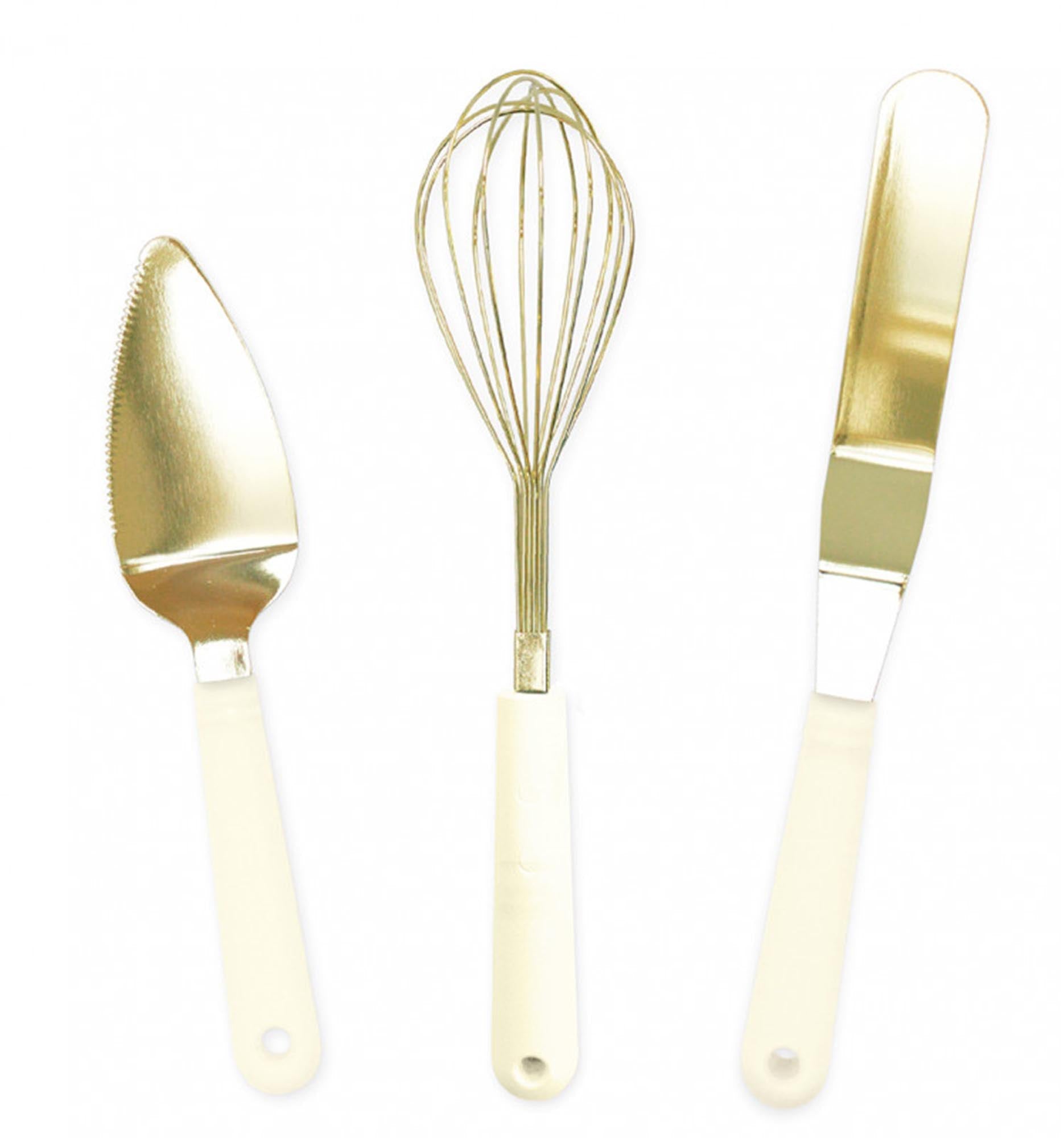 Elegante 3er-Set Backutensilien in Gold von Scrap Cooking.