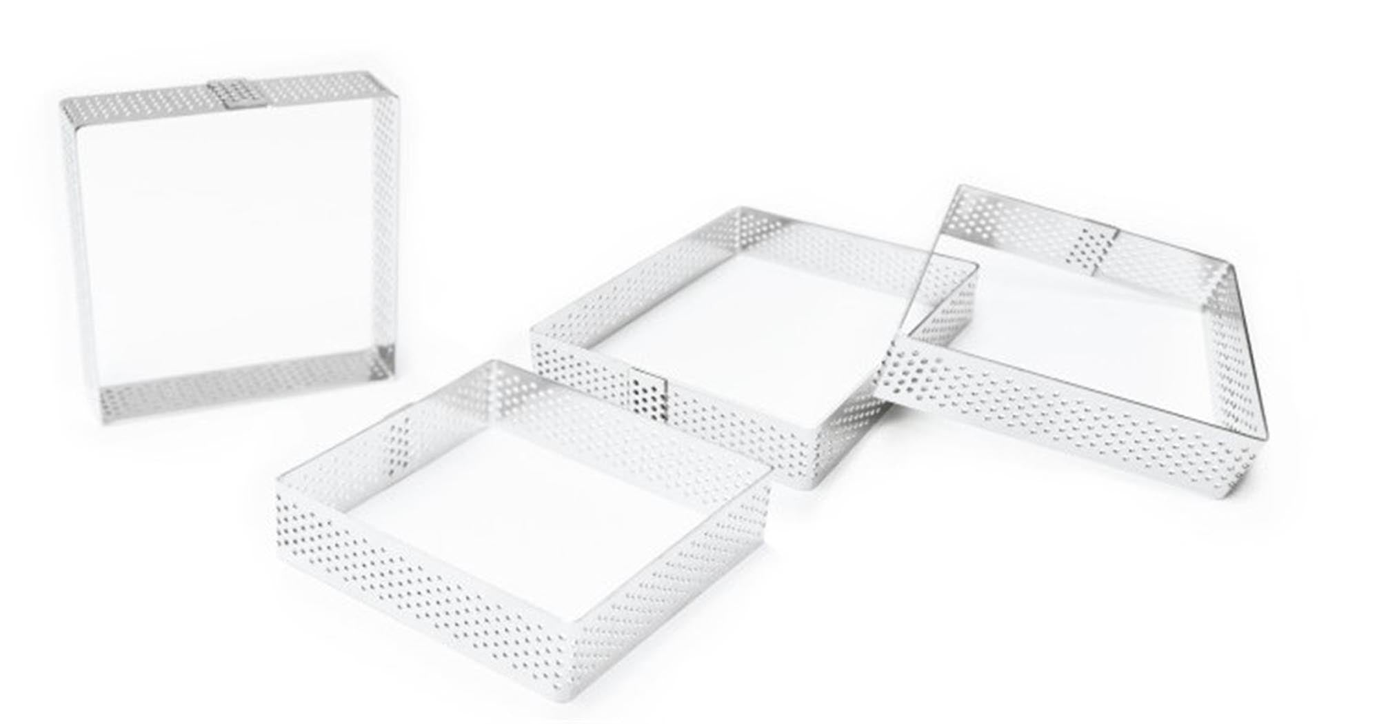 Quadratische Tortenringe 8x8cm: Ideal für präzises Backen.
