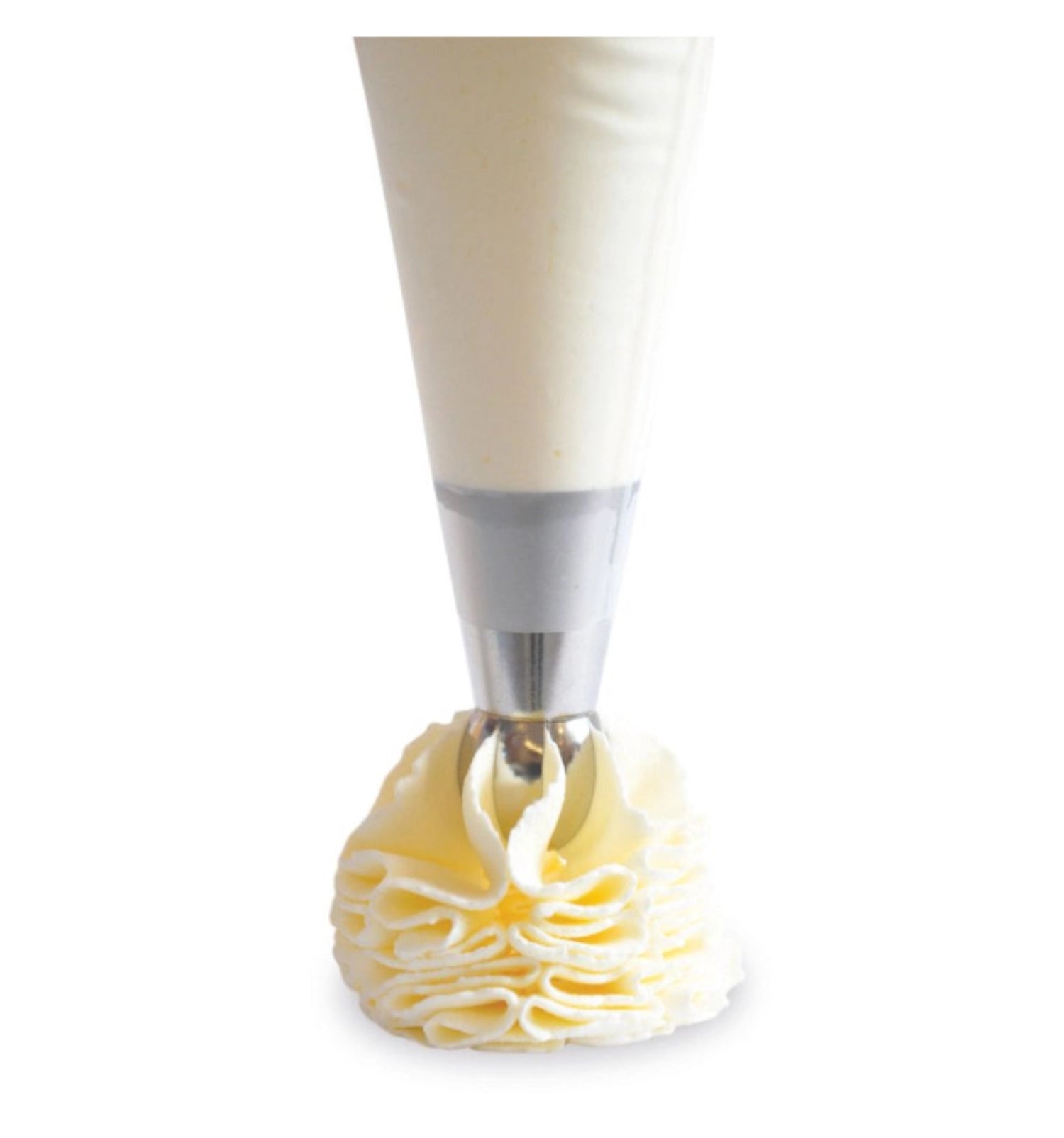 Edelstahlspritzaufsatz von Scrap Cooking für kreative Sahnekunst.