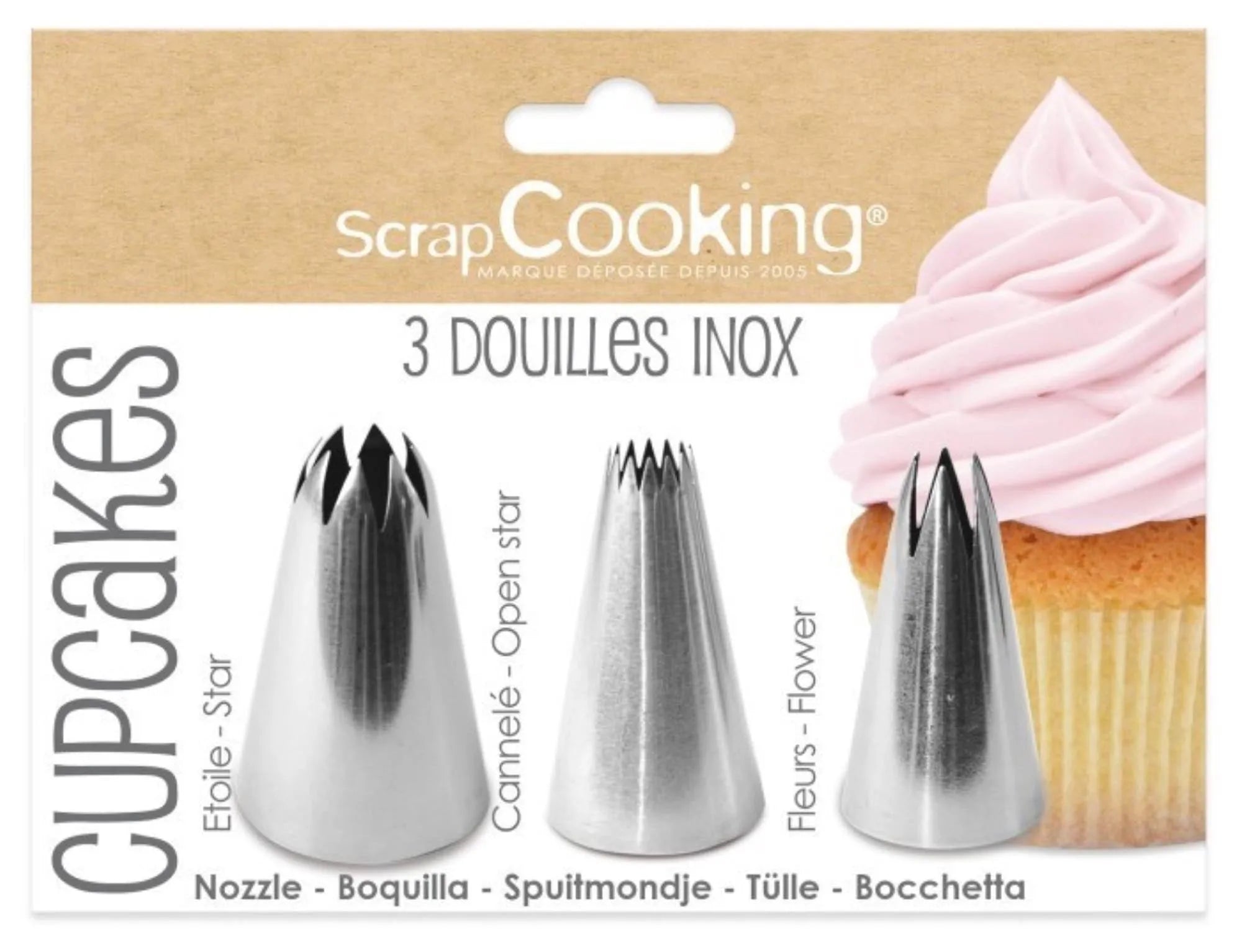 Premium Edelstahltüllen-Set für kunstvolle Cupcake-Kreationen.