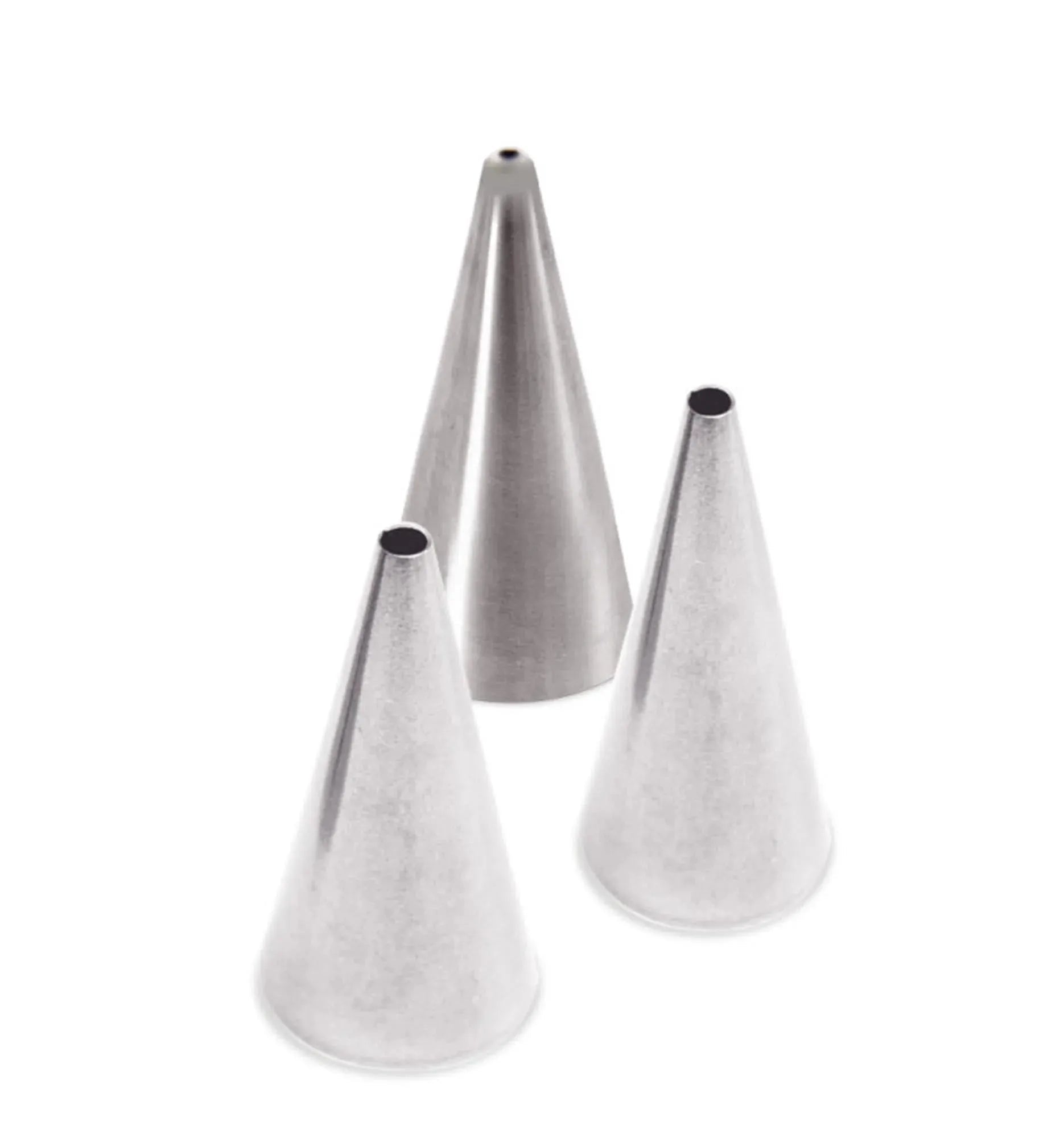 3er Set Edelstahltüllen von Scrap Cooking: Langlebig, spülmaschinenfest, ideal für kreative Kuchen- und Dessertdekorationen.