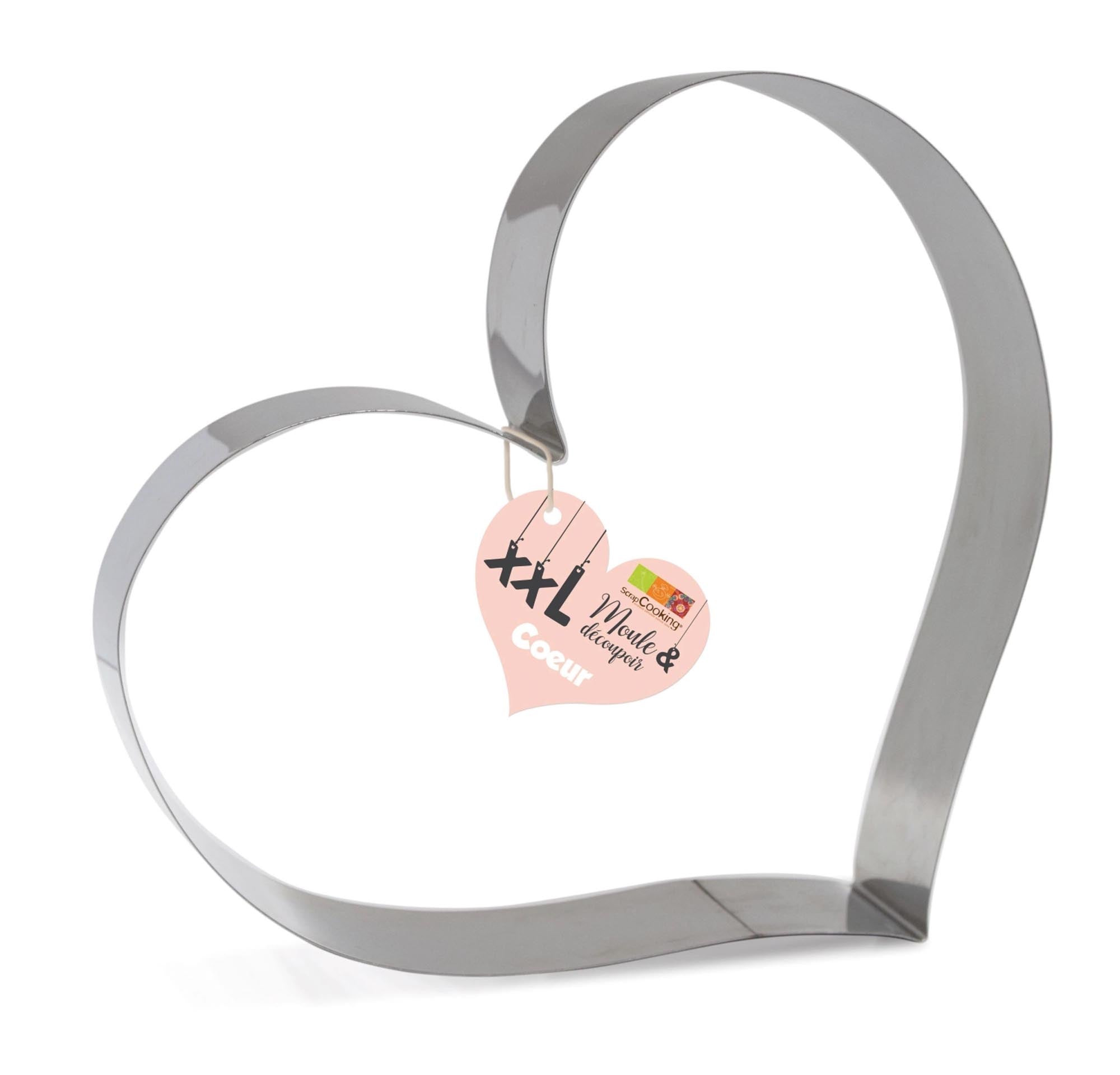 Große Herz-Ausstechform (24x27cm) aus Edelstahl für Hochzeiten, Valentinstag & Geburtstage. Robust, langlebig, spülmaschinenfest.