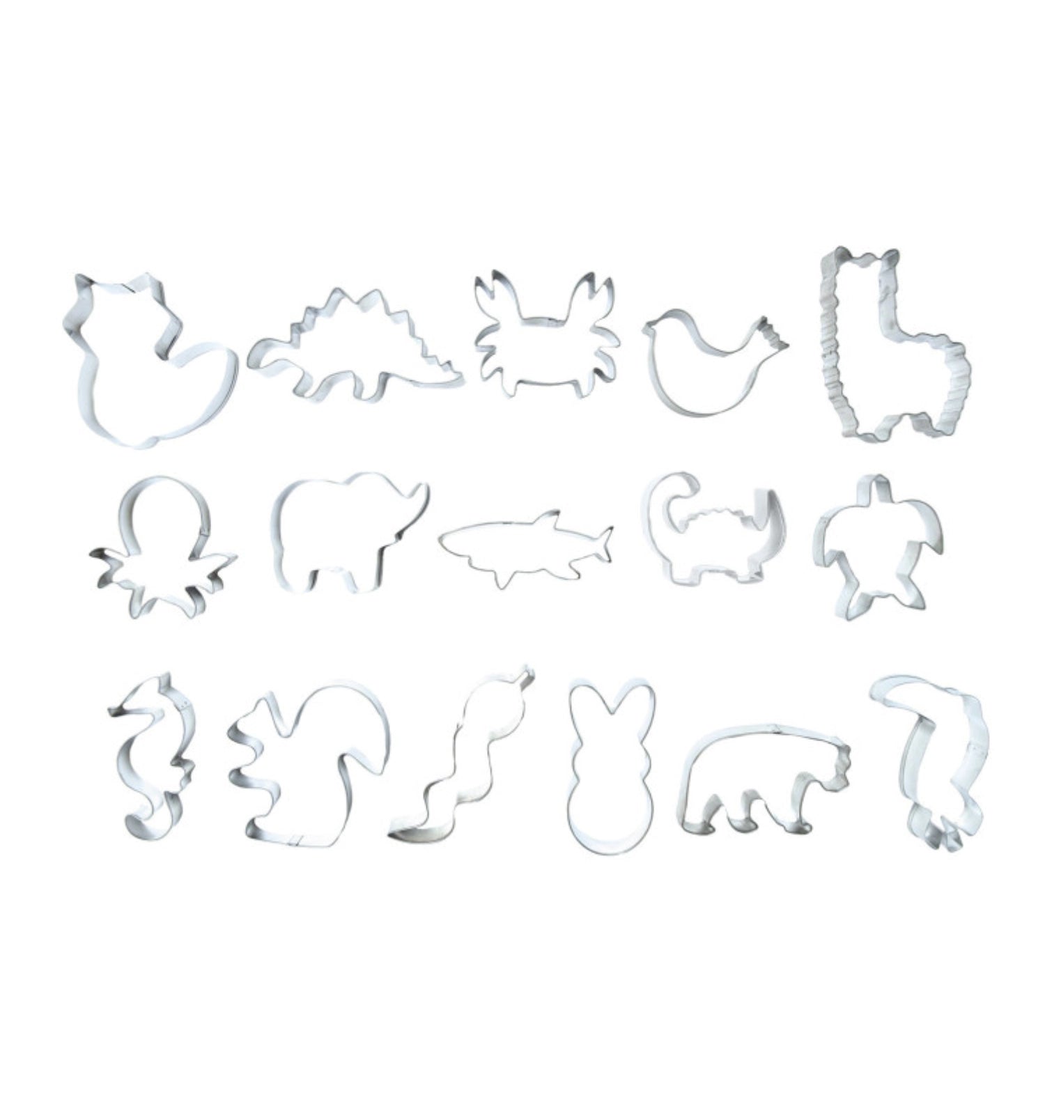 Kreatives Backen mit Scrap Cookings 16-tlg. Wildtier-Ausstecher-Set.