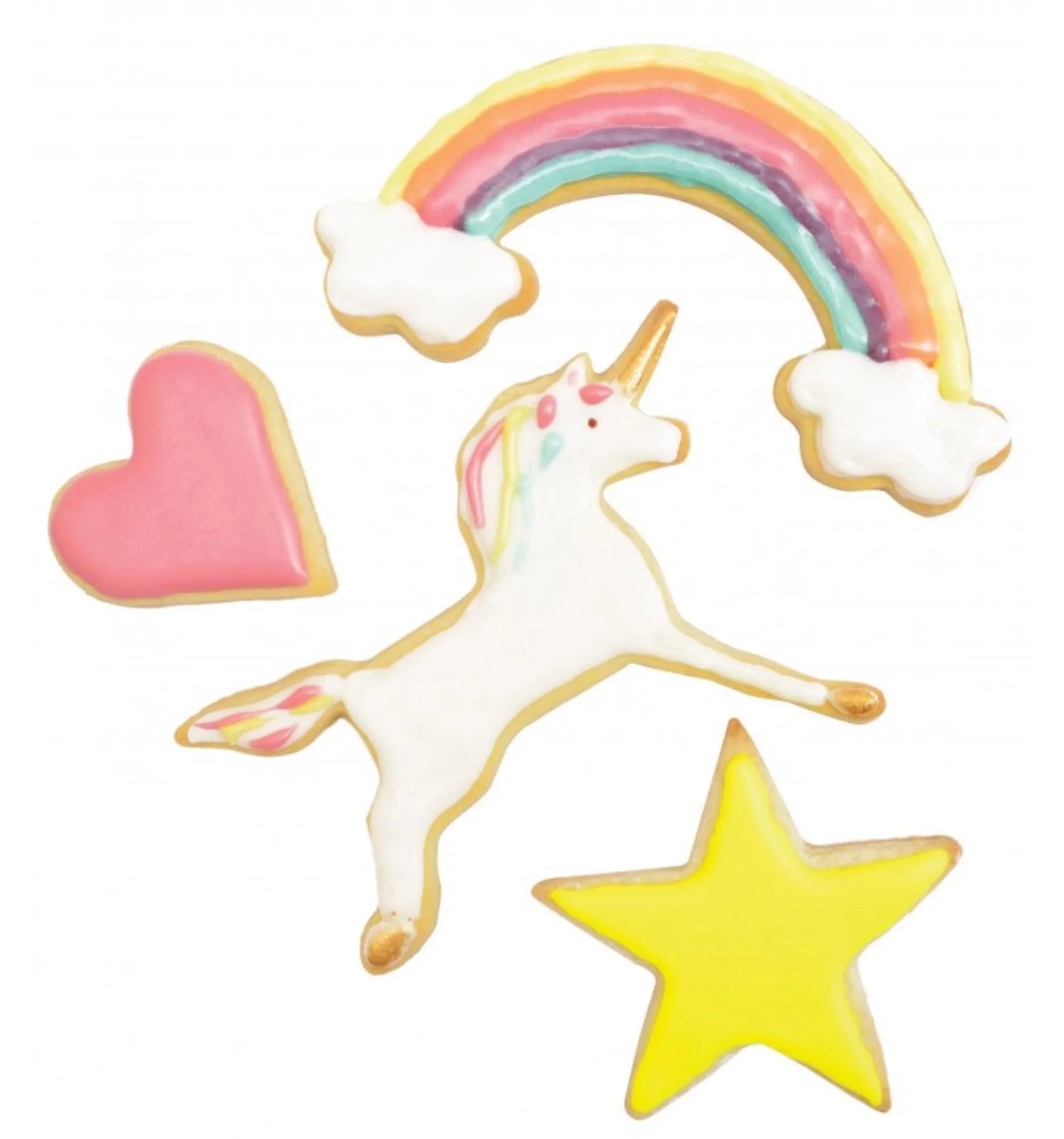 Kreieren Sie zauberhafte Einhorn-Kekse mit Scrap Cooking Ausstechern.