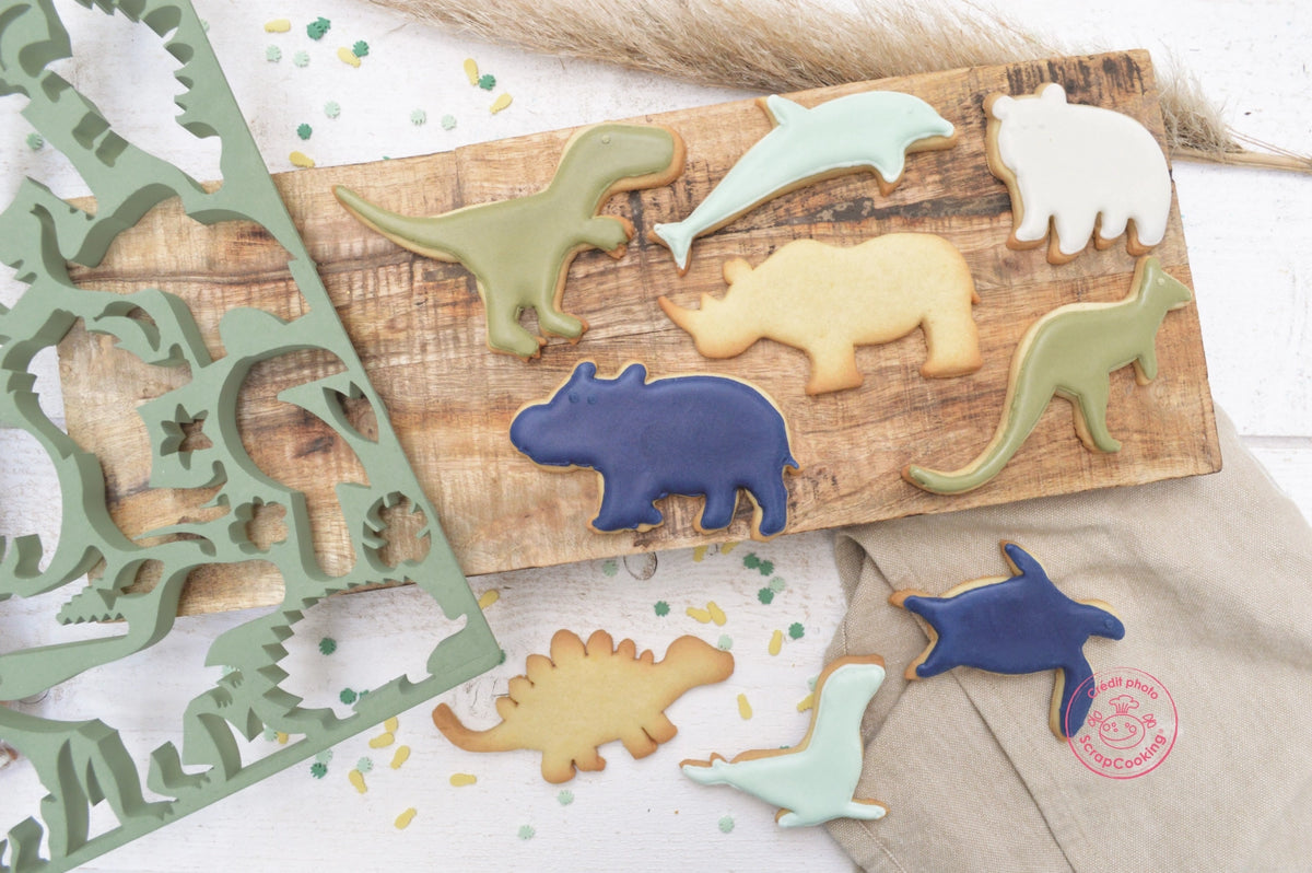 Ausstechplatte Tiere in Grün präsentiert im Onlineshop von KAQTU Design AG. Ausstecher ist von Scrap Cooking