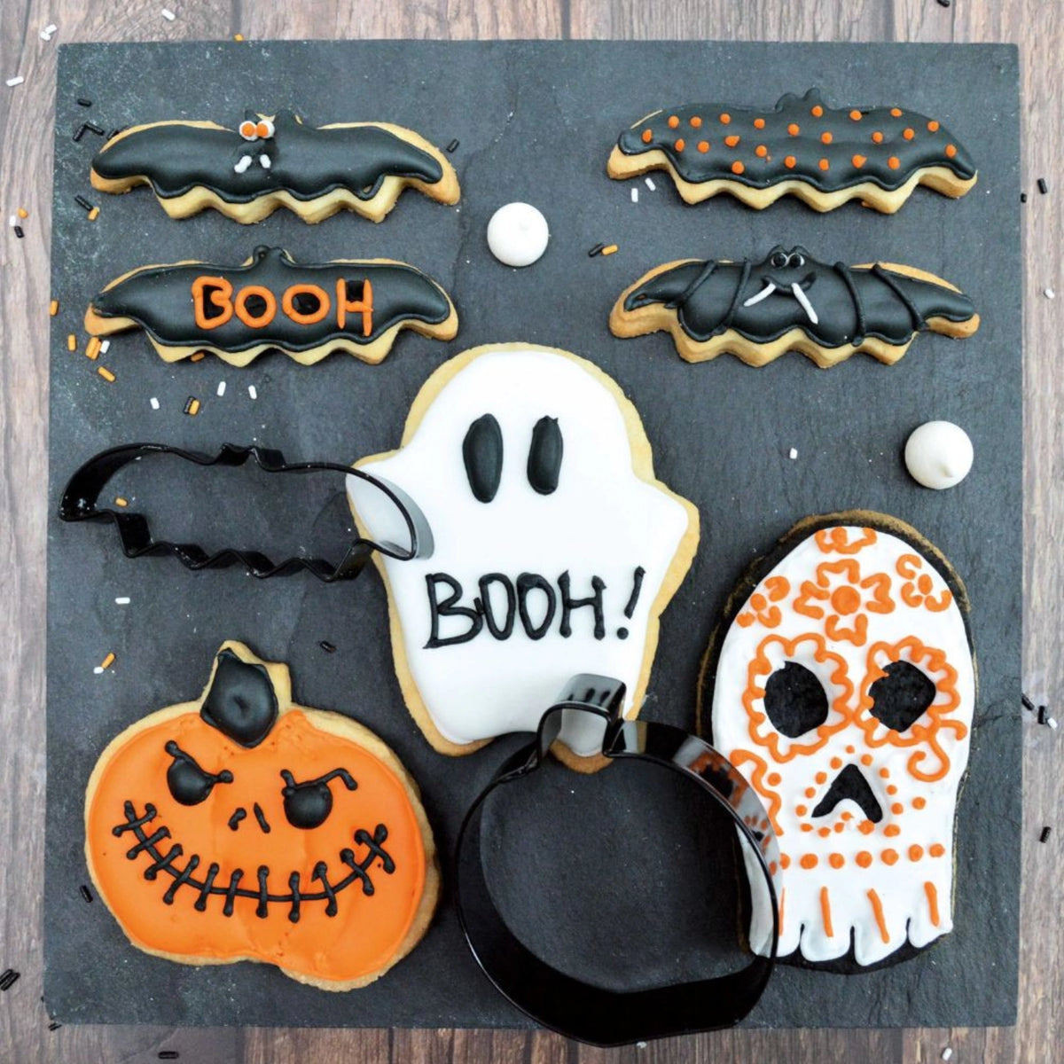 4-tlg. Set Ausstechform Halloween in Silber präsentiert im Onlineshop von KAQTU Design AG. Backen ist von Scrap Cooking