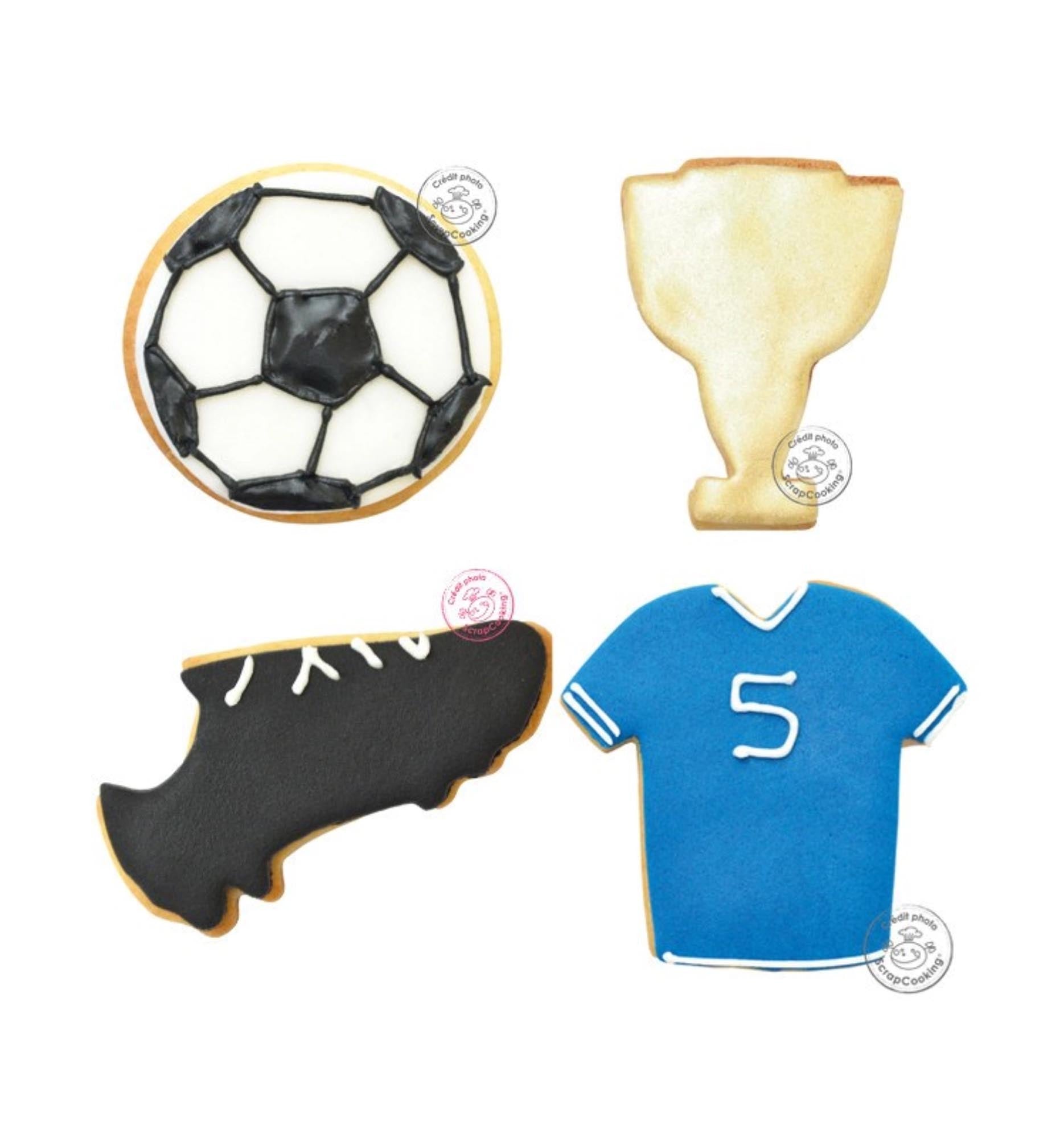 Kreative Keksfreude für Fußballfans: 4-teiliges Ausstecher-Set aus robustem Edelstahl.