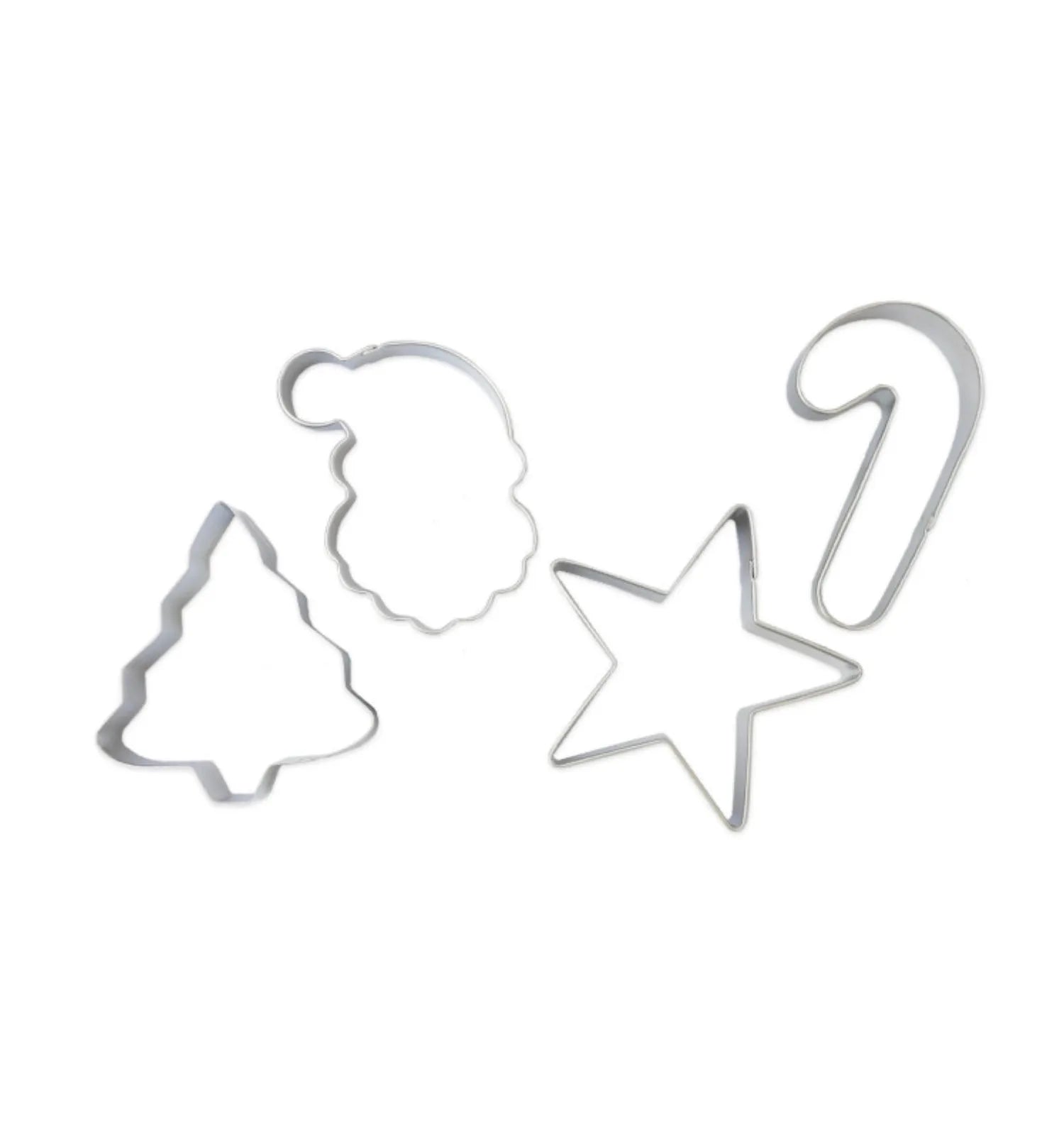 Kreatives 4er Ausstecher-Set für festliche Weihnachtsbäckerei.