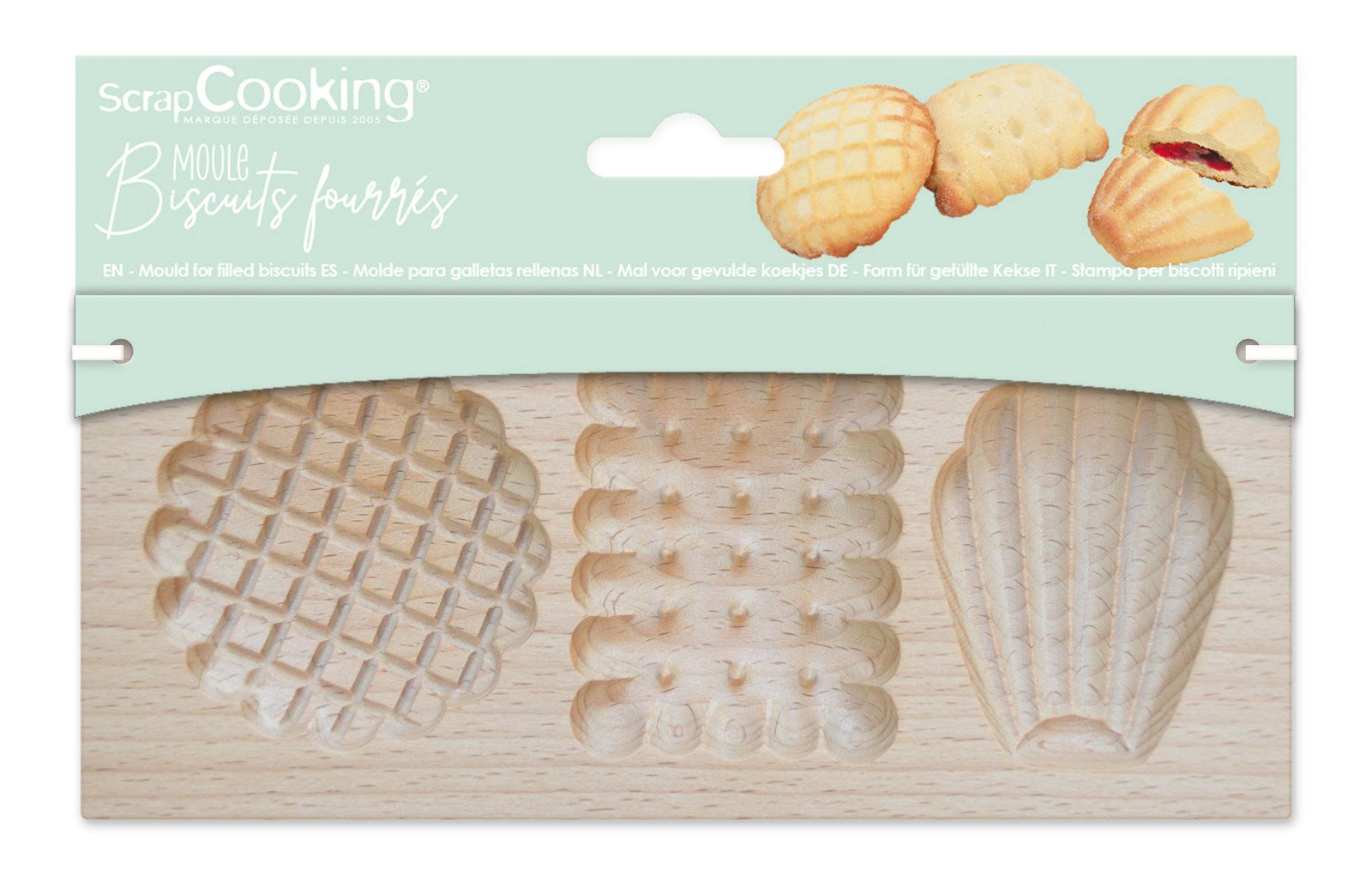 Holzform für gefüllte Petits Biscuits, 20x10x2cm, von Scrap Cooking.