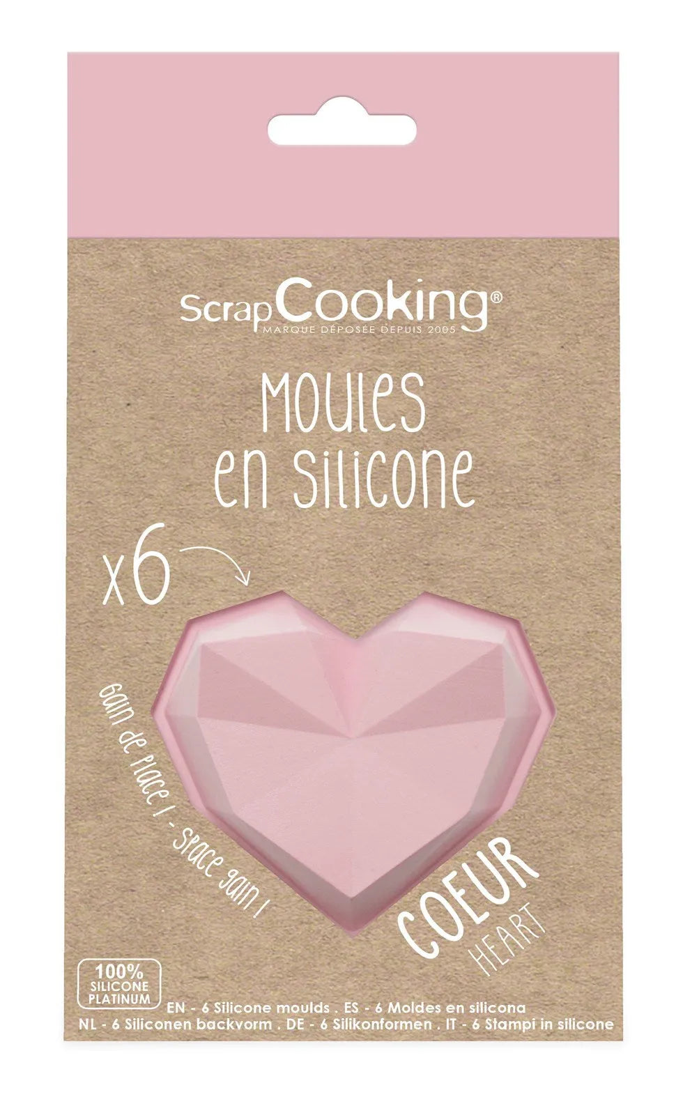 Formen Sie exquisite Desserts mit Scrap Cookings Diamantherzen-Set.