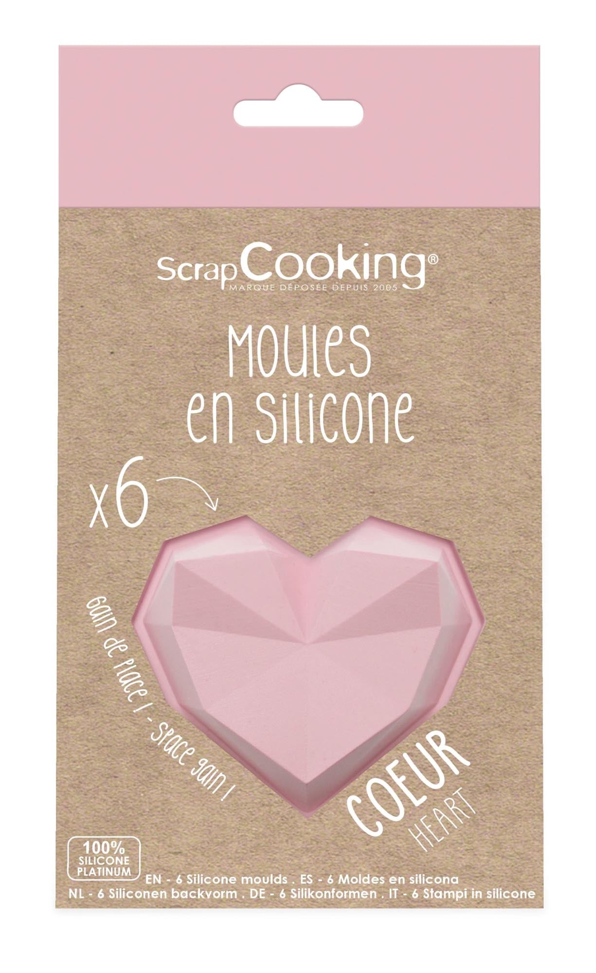 Formen Sie exquisite Herz-Desserts mit Scrap Cookings Silikonset.