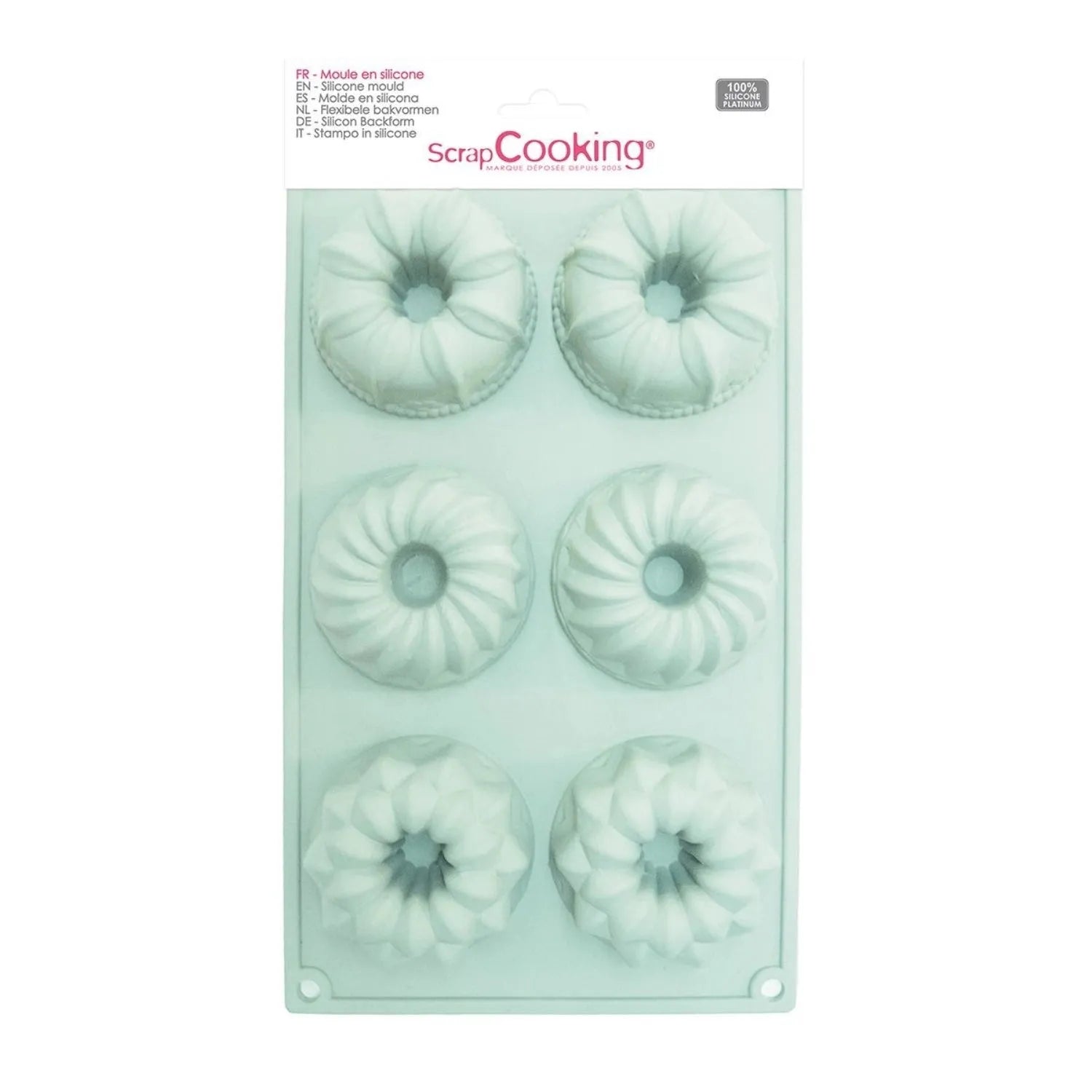 Kreative Backfreude: 6er Silikonform Gugelhupf von Scrap Cooking – ideal für Feiern, flexibel, antihaftend, spülmaschinenfest. Perfekte Gugelhupfe!