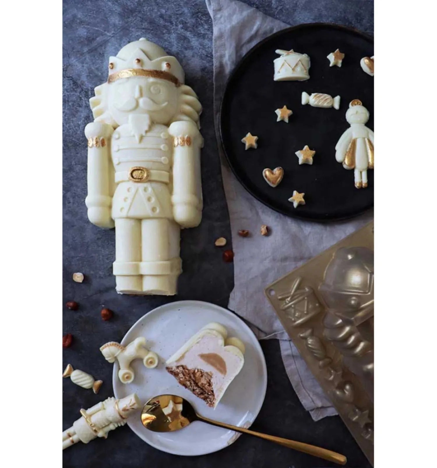 Backen Sie kreative Leckereien mit der Nussknacker-Silikonform.