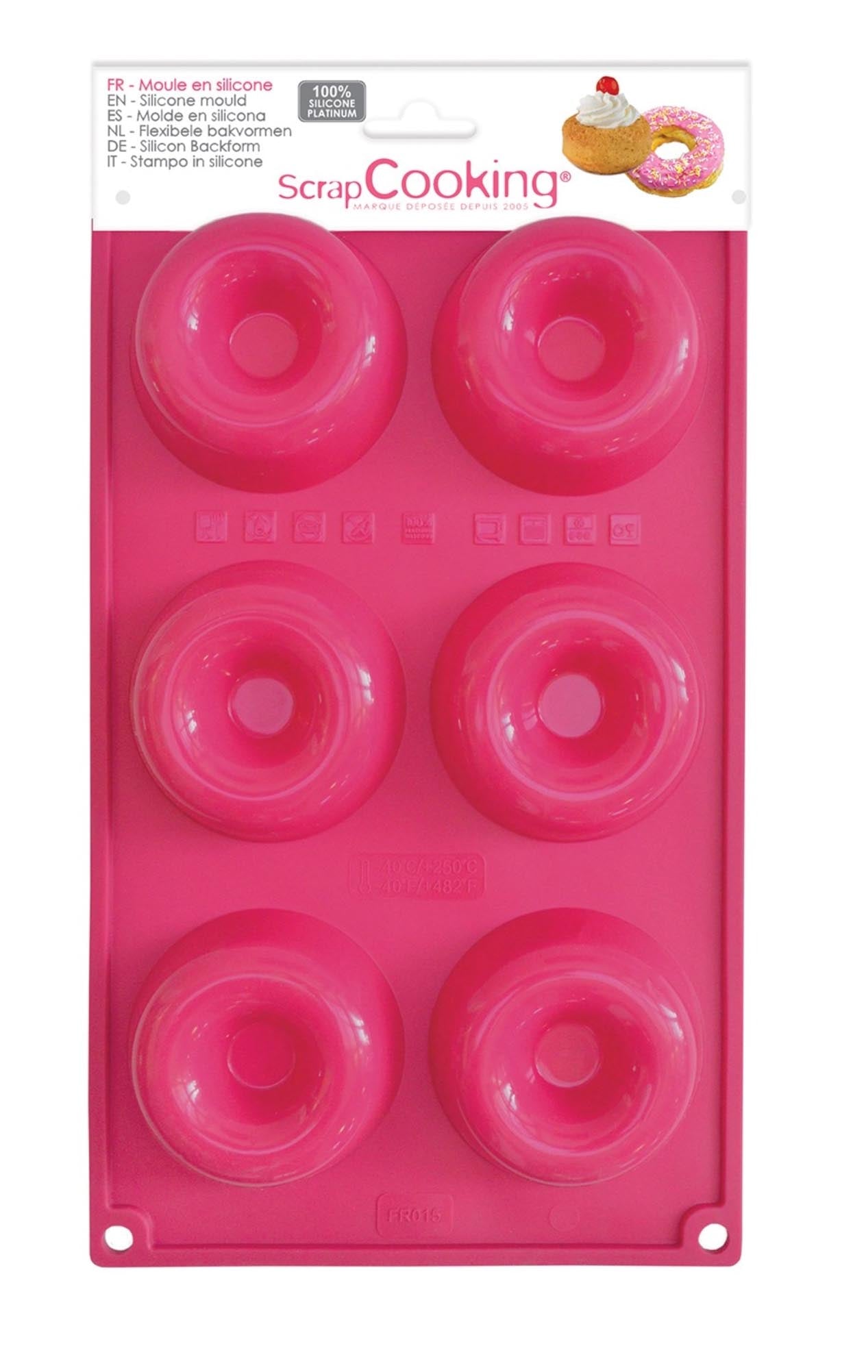 6er Silikonbackform für Donuts: Flexibel, BPA-frei, für Ofen & Mikrowelle. Perfekt für kreative, gesunde Backideen!