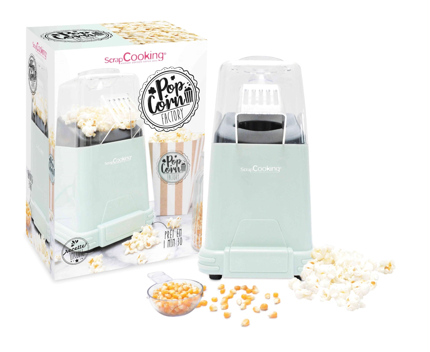 Kreative Popcornmaschine von Scrap Cooking, die frisches, luftiges Popcorn zaubert – ideal für gemütliche Filmabende und gesellige Feiern.
