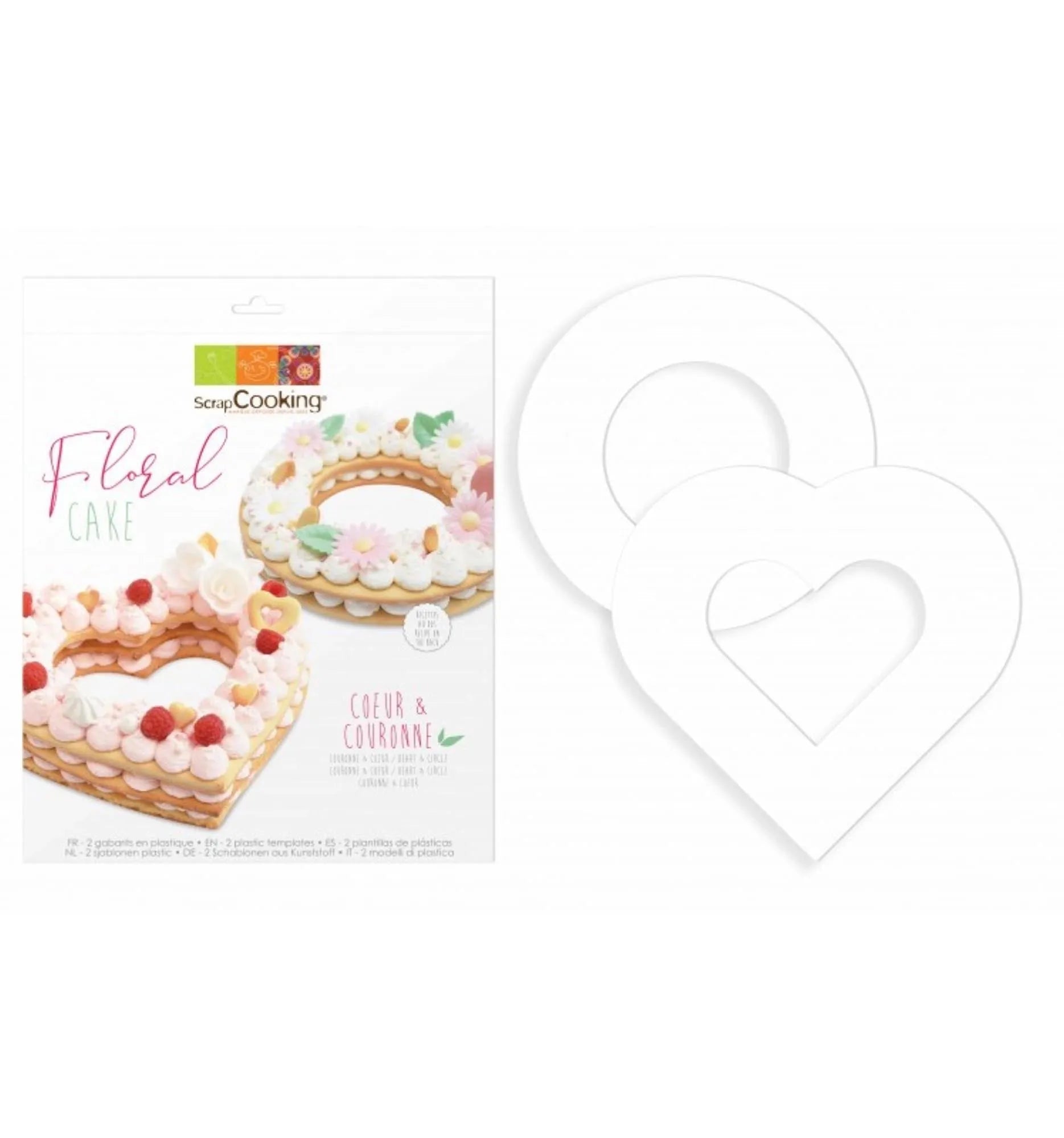 Kunststoff-Schablonen für florale Tortendekoration von Scrap Cooking.