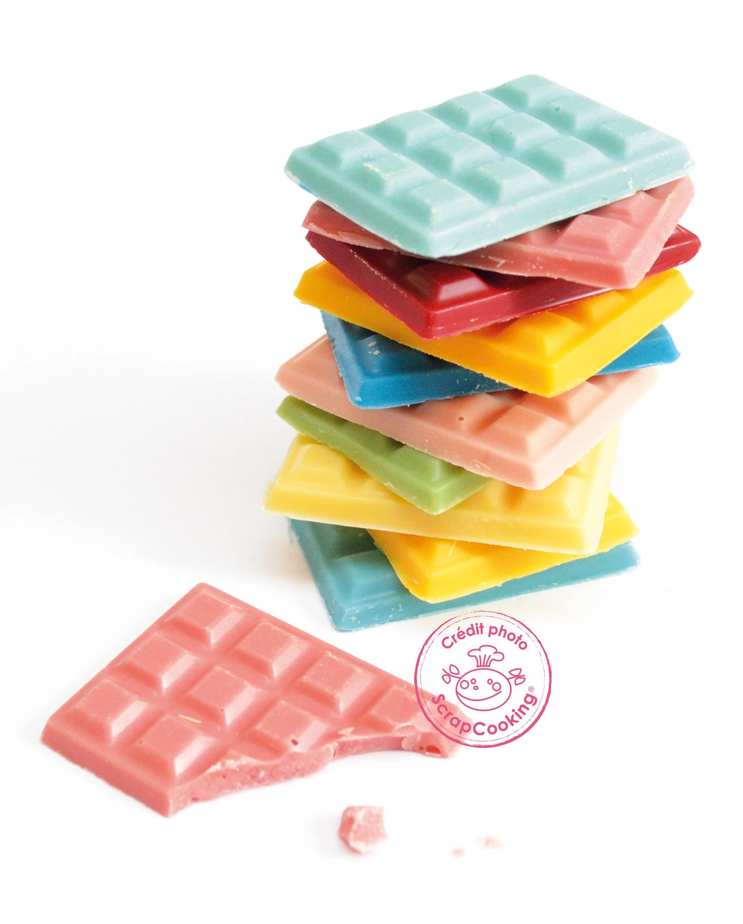 3-PC. Set Color in polvere cioccolato rosso giallo blu 3x5g