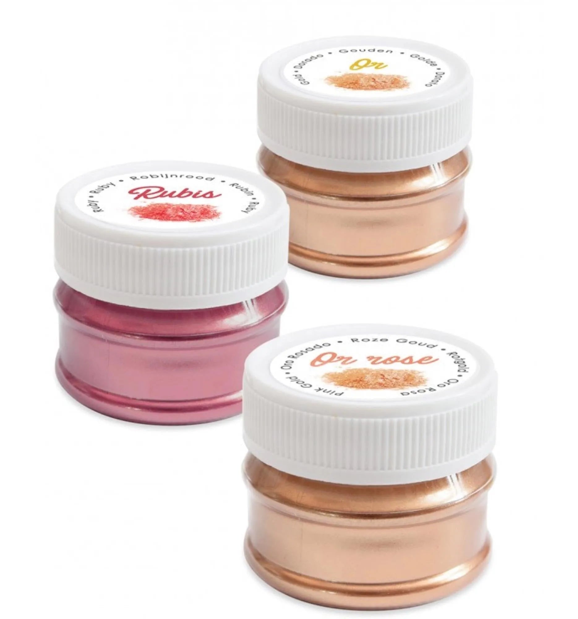 Edles Dekopuder-Set in Gold, Roségold & Kupfer für kreative Deko.