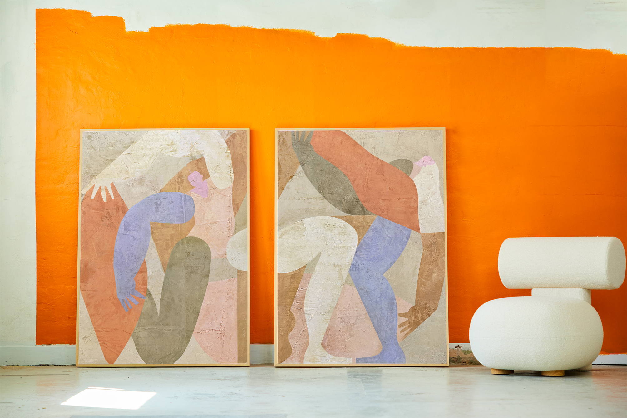 Las Danzantes 02  in Orange / Rosa / Blau präsentiert im Onlineshop von KAQTU Design AG. Bild ist von Paper Collective