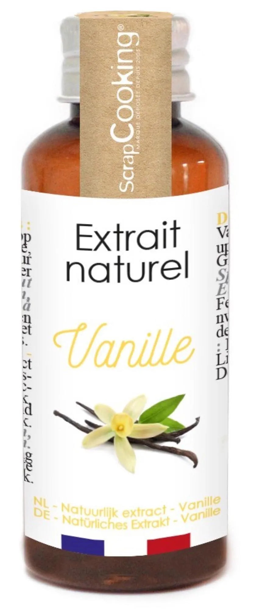Natürliches Vanilleextrakt von Scrap Cooking: Intensives Aroma aus erlesenen Vanilleschoten, ideal für Backen und Kochen. 40 ml purer Genuss.