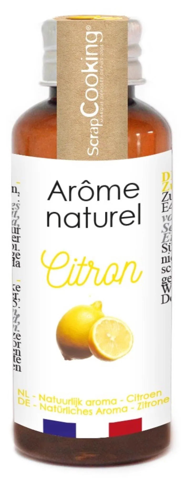 Natürliches Zitronenaroma von Scrap Cooking: 40 ml Flasche für frischen, spritzigen Geschmack in Desserts, Getränken und mehr. Ohne künstliche Zusätze.