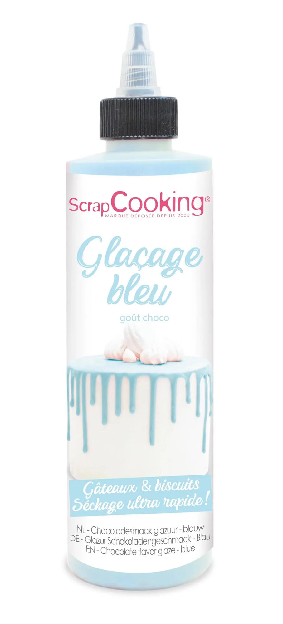 Verleihe deinem Kuchen mit blauer Drip-Glasur von Scrap Cooking Glanz.