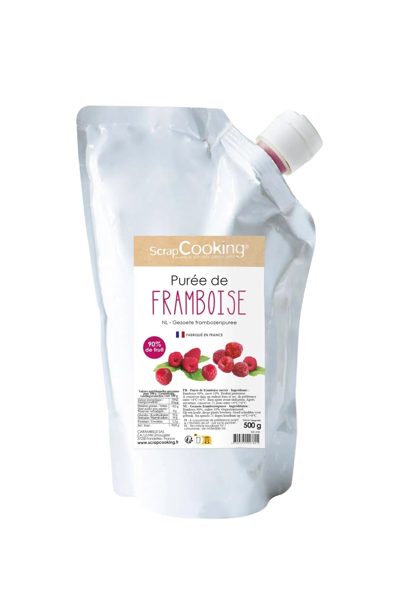 Fruchtiges Himbeerpüree aus 100% frischen Himbeeren, ideal für Desserts, Smoothies und mehr. Ohne Zuckerzusatz, voller Geschmack.